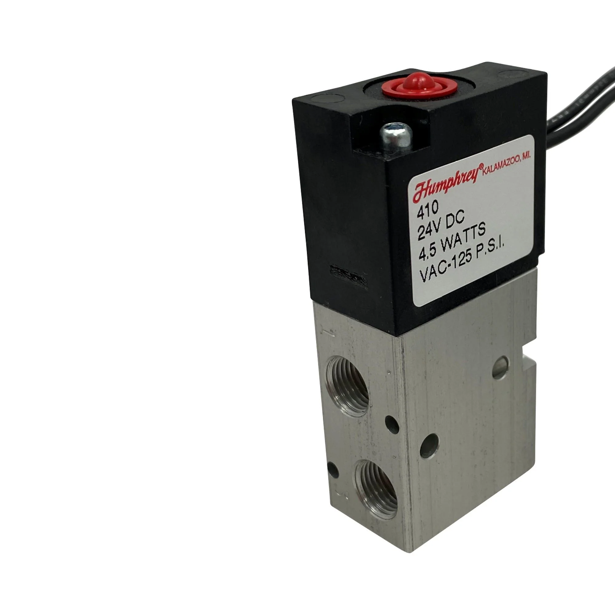Humphrey | Inline 4/2 Single Solenoid, 1/8 in NPTF, 24VDC | 410-24DC
