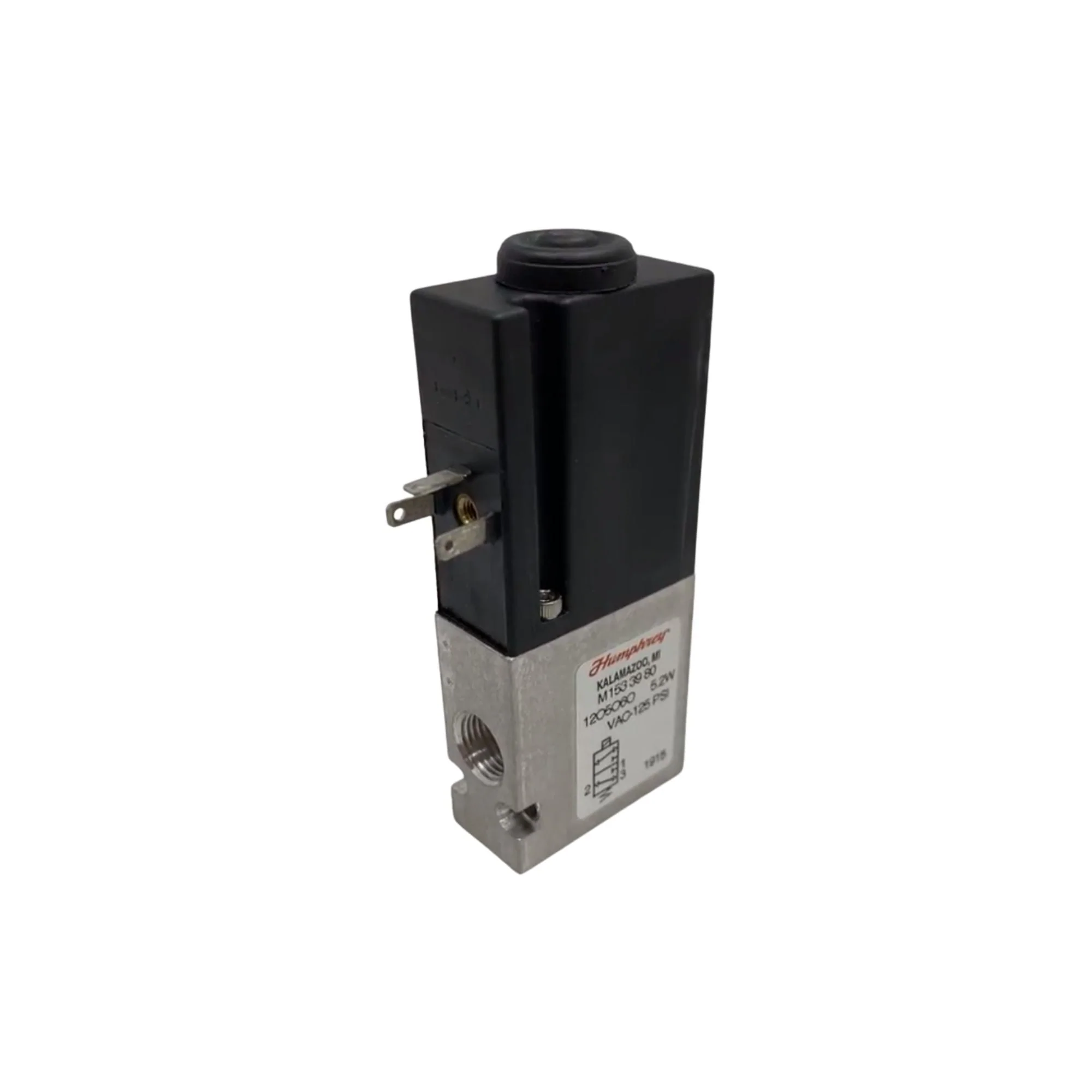 Humphrey | Manifold 3/2 Single Solenoid, 1/8 in NPTF, 120/50/60 | M153-39-80-120/50/60