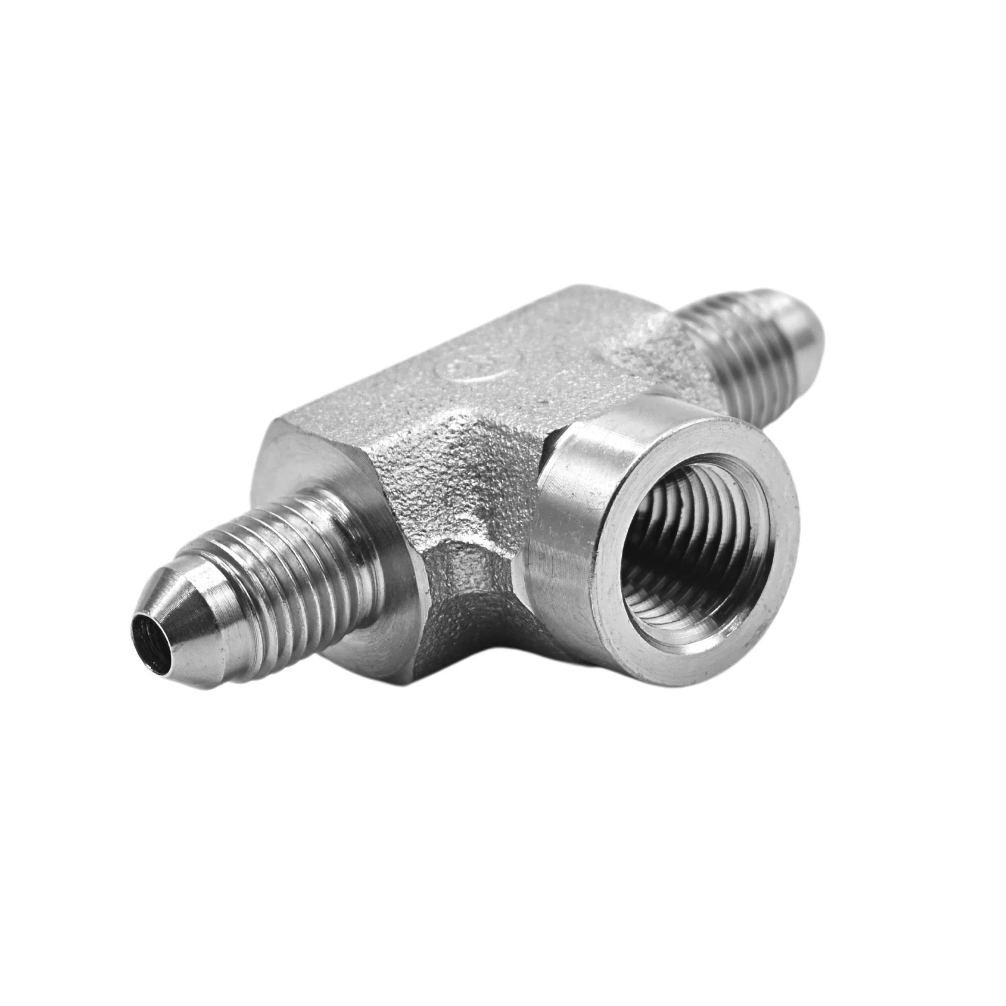 Hydraulics | 04MJ-04MJ-04FP Tee Forg Adapter | 2602-04-04-04-FG