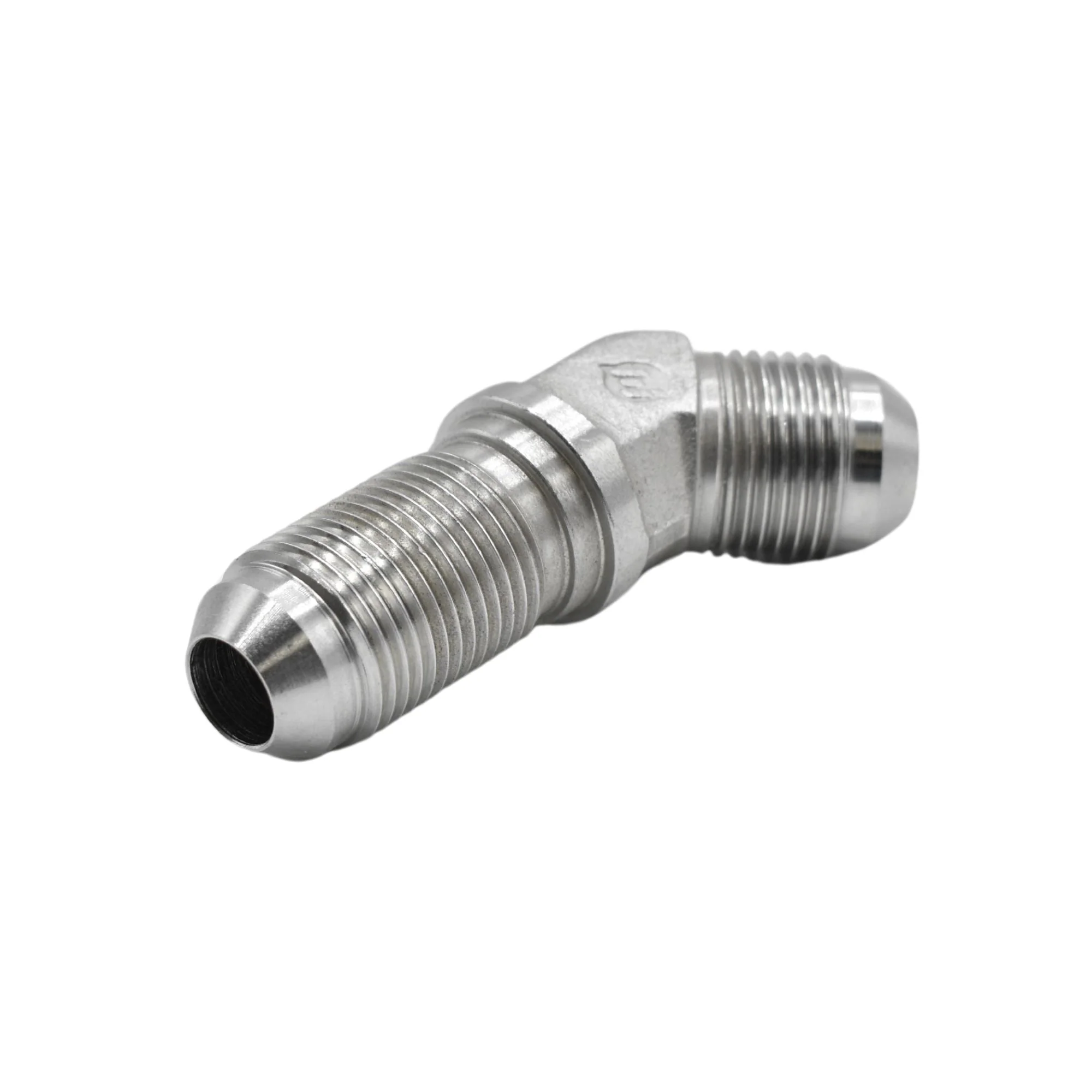 Hydraulics | 08MJ-08MJ Bulkhead 45deg Elb Forg Adapter | 2702-08-08-FG
