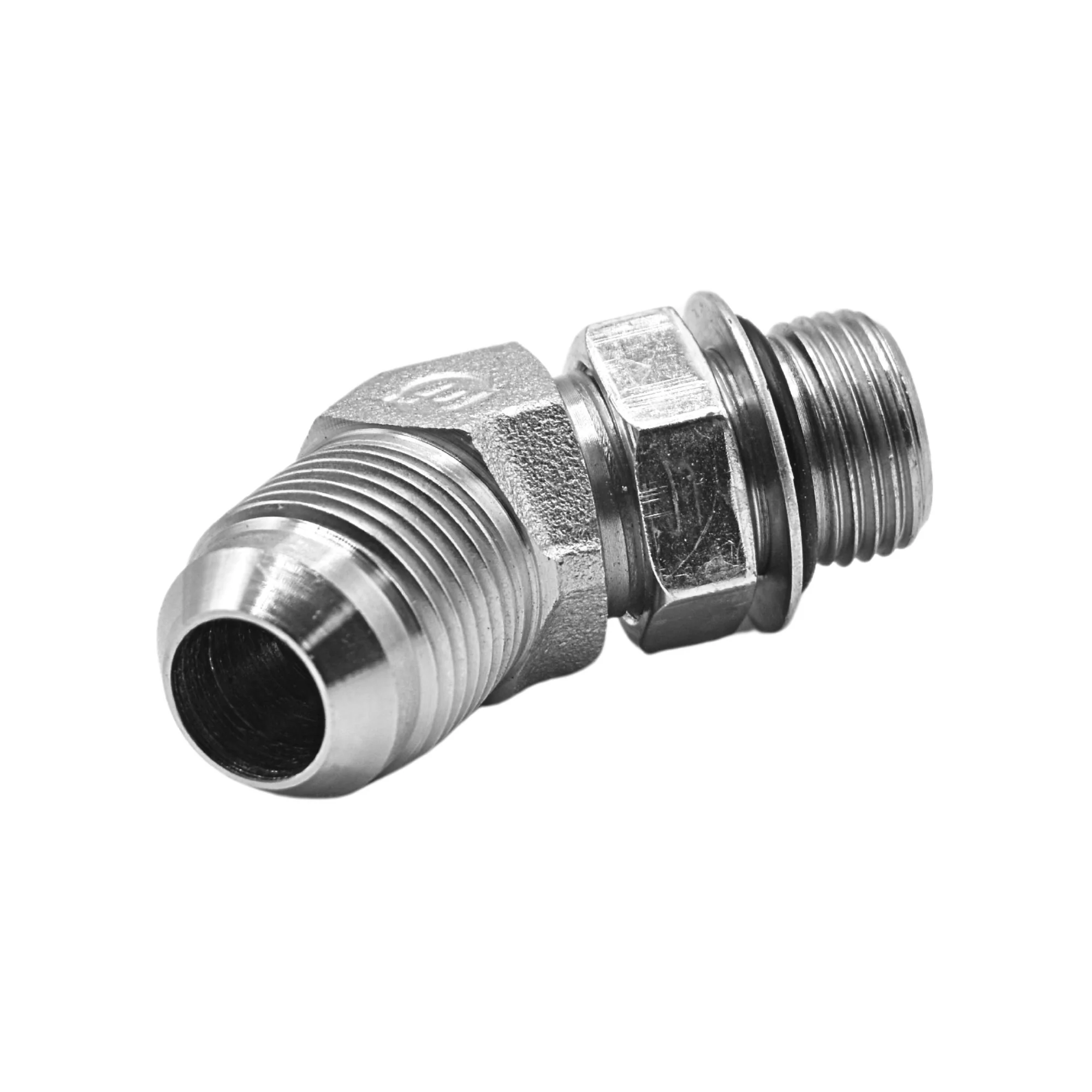 Hydraulics | 10MJ-08MAORB 45deg Elb Forg Adapter | 6802-10-08-NWO-FG