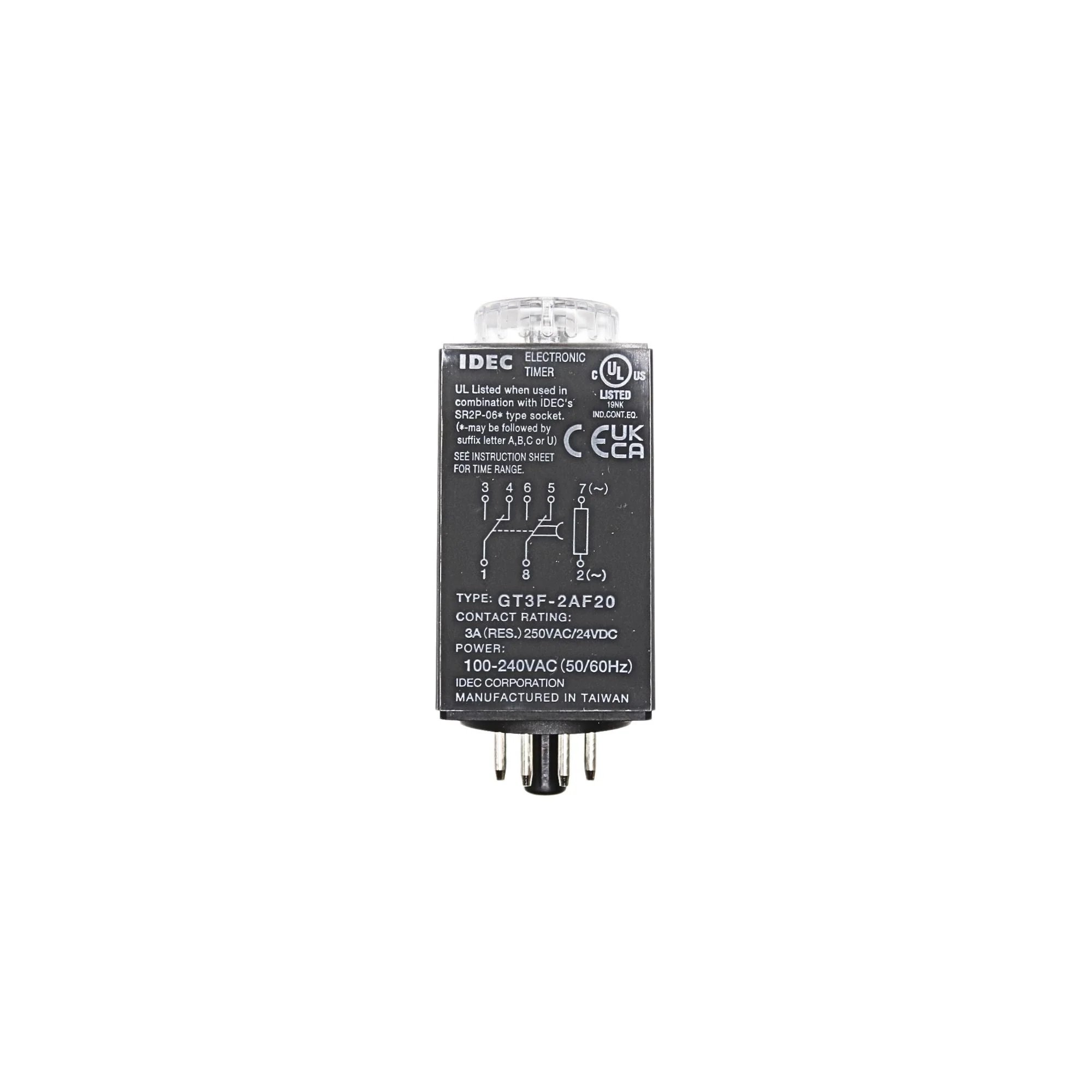 IDEC | 8 PIN DPDT TRUE POWER OFF DELAY TIM | GT3F-2AF20 - Image 3