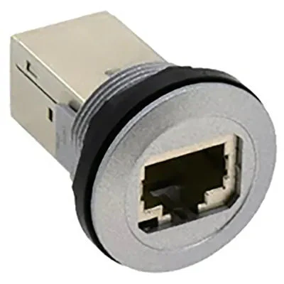 IDEC | RJ45 Port, Pass Through, 22mm, Round Silver, IP65/67 | CW4X-RJ45