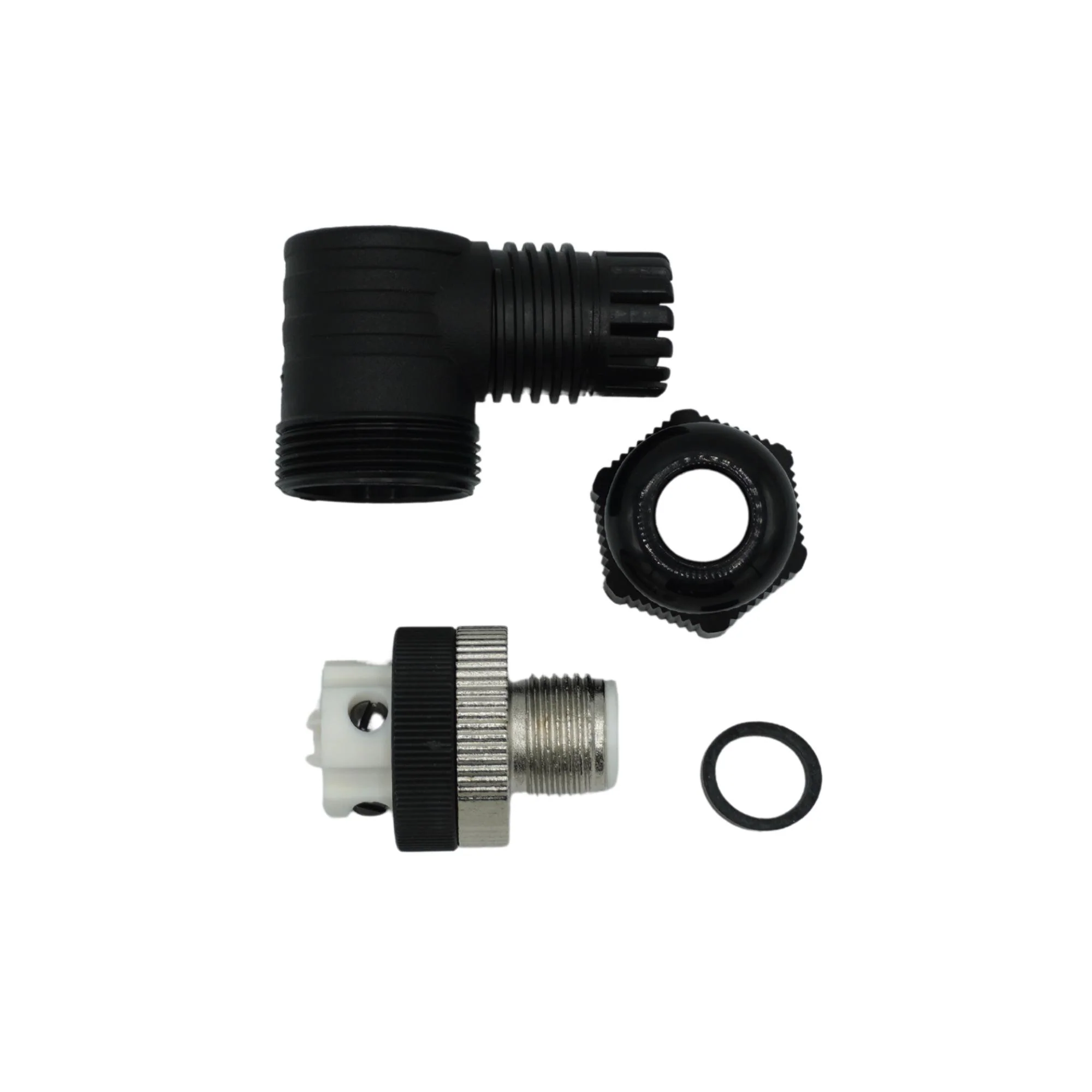 Mencom | Ethernet Plug, 4 Pole, Male Right Angle, M12, PG 9 | MDE45-4MP-FW09-R