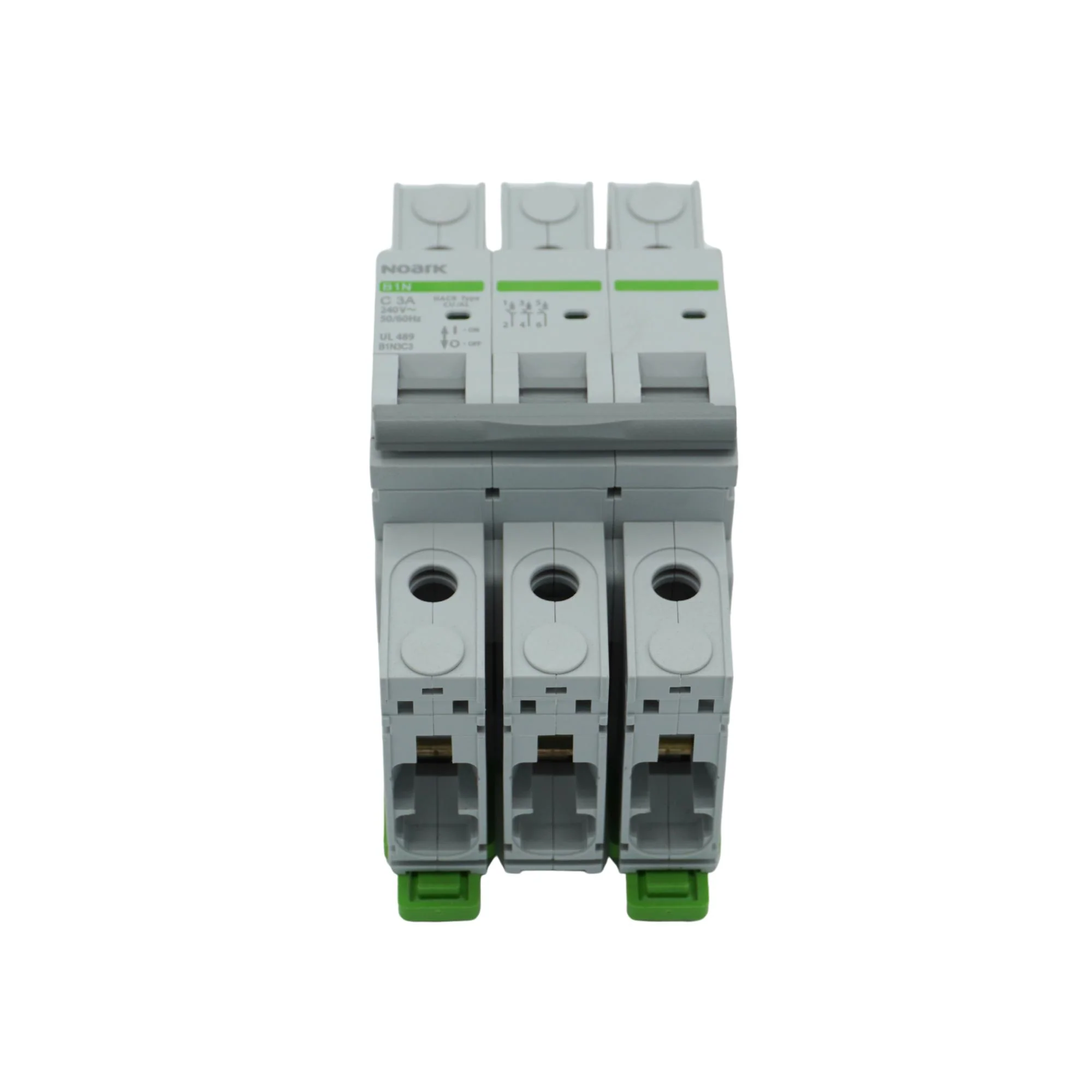 Noark | Mini Circuit Breaker, 3P, C-Curve, 3A, UL489, 240VAC, 10kA | B1N3C3 - Image 2