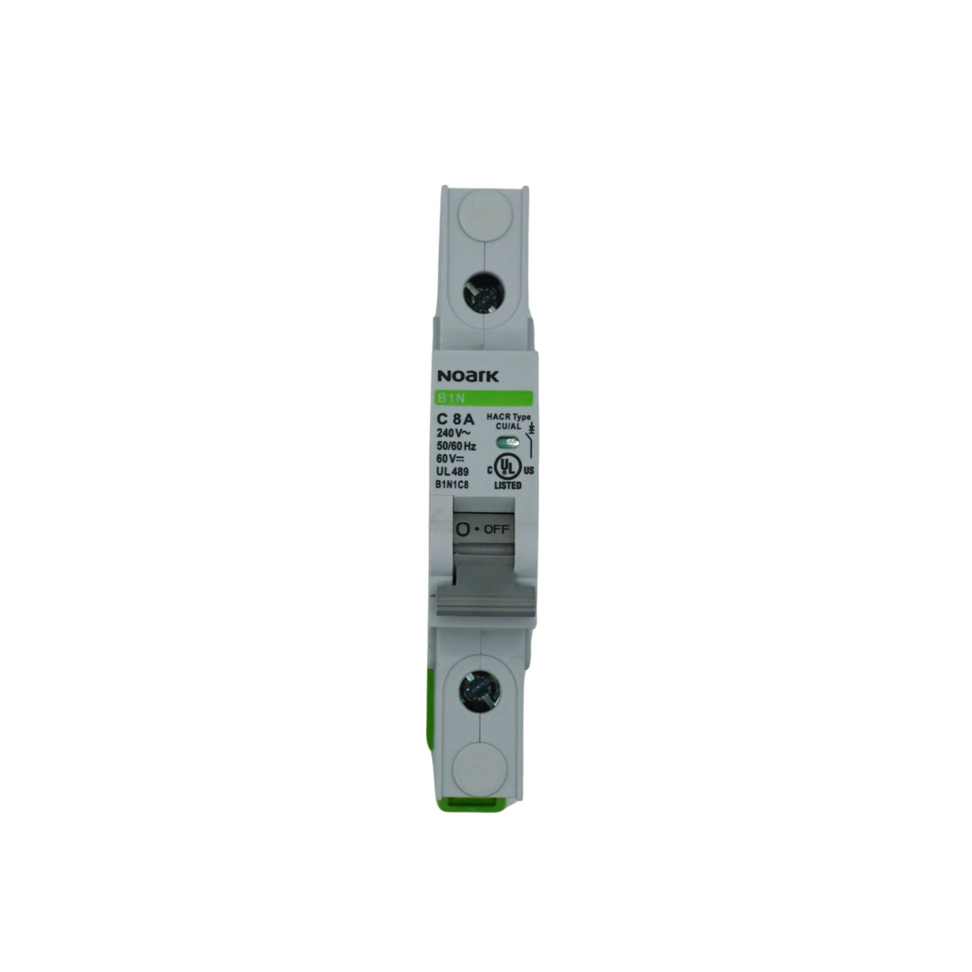 Noark | Mini Circuit Breaker, 1P, C-Curve, 8A, UL489, 240VAC/60VDC, 10 kA, Box Lug | B1N1C8 - Image 2