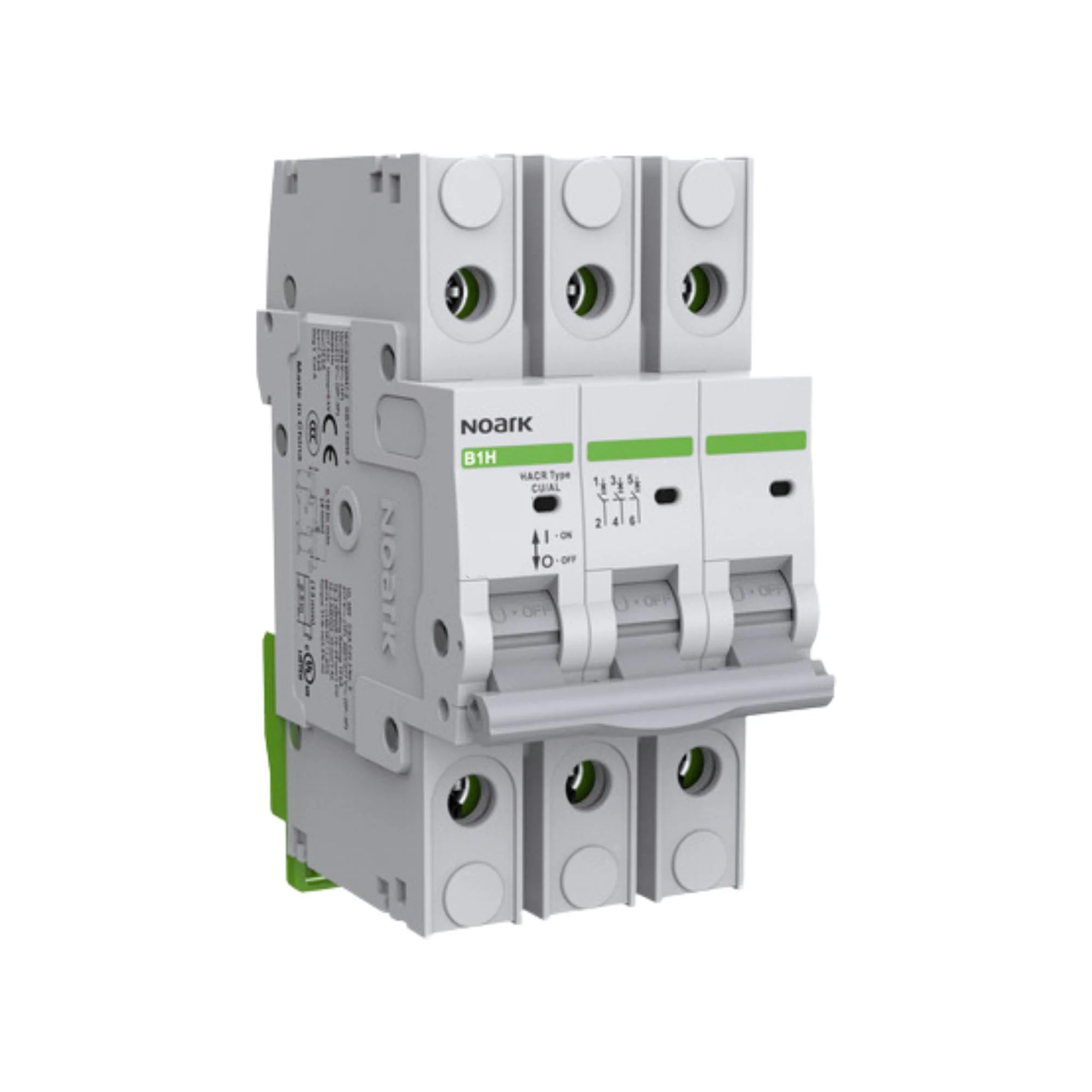 Noark | Mini Circuit Breaker, 3P, C-Curve, 3A, UL489, 480Y/277VAC, 10 kA | B1H3C3