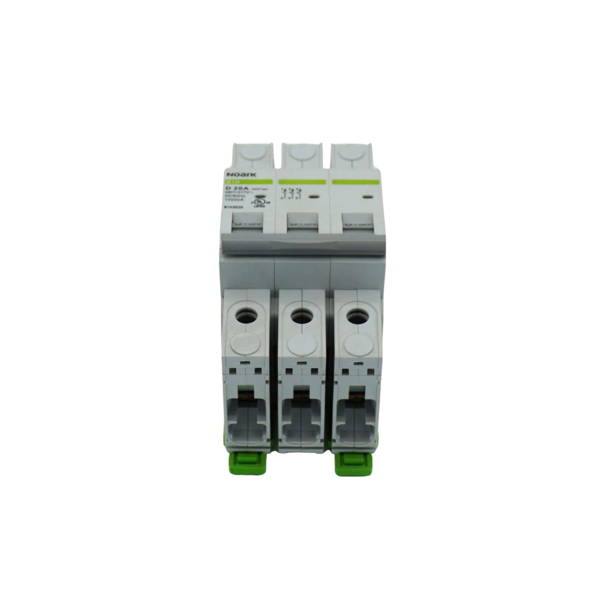 Noark | Mini Circuit Breaker, 3P, 20A, UL489, D-Curve, 480Y/277VAC, 10 kA | B1H3D20 - Image 2
