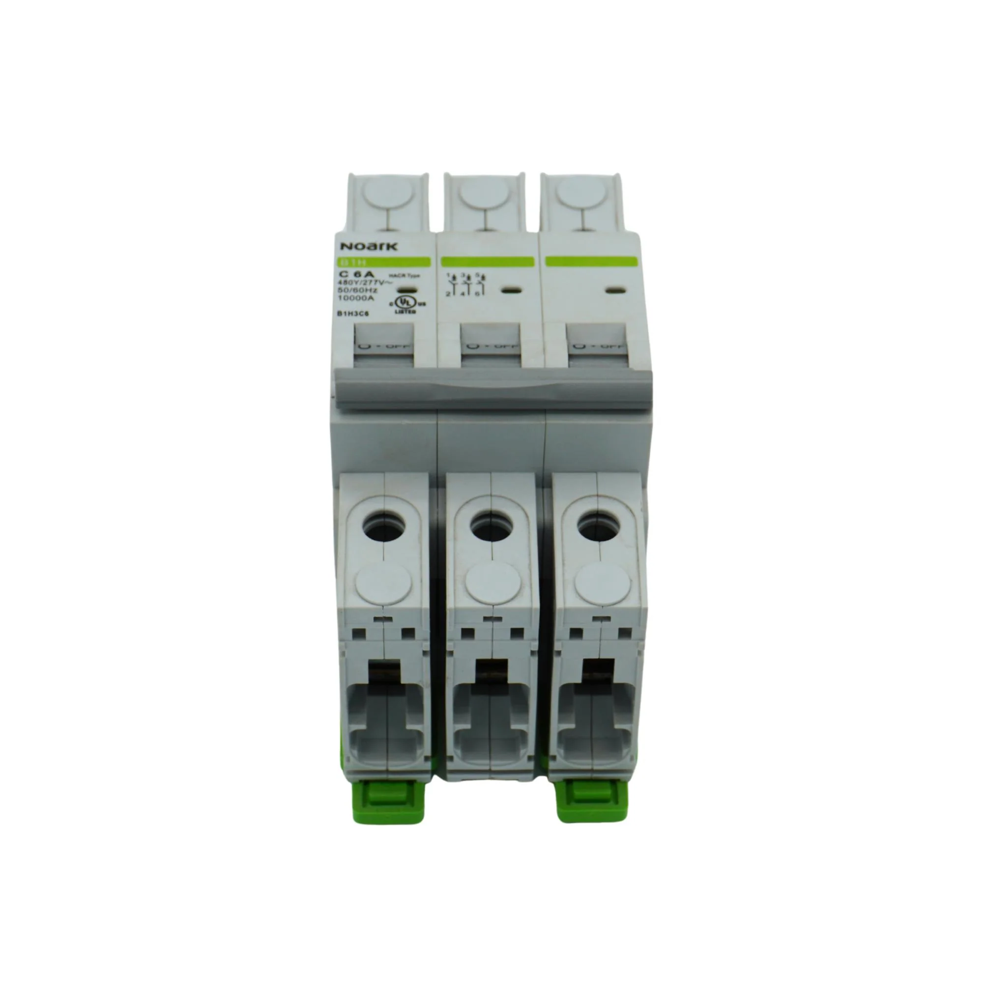 Noark | Mini Circuit Breaker, 3P, C-Curve, 6A, UL489, 480Y/277VAC, 10 kA | B1H3C6 - Image 2