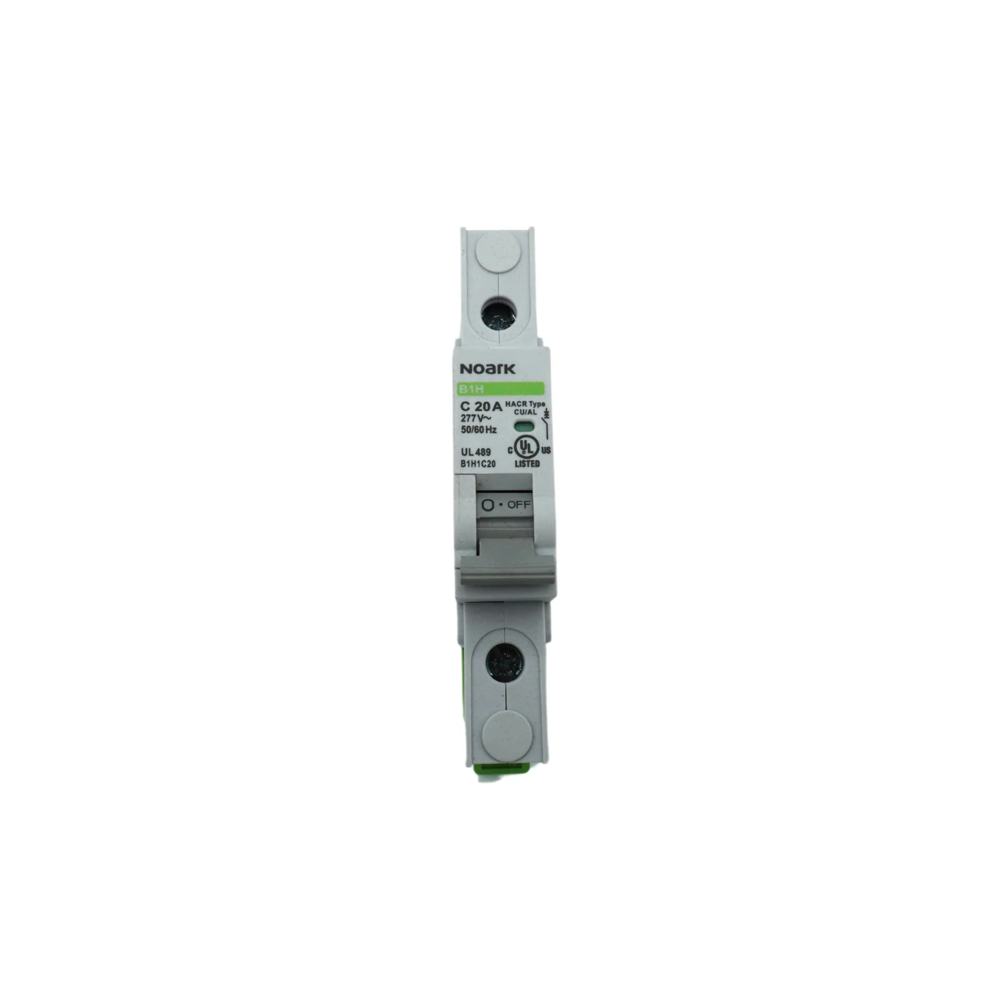Noark | Mini Circuit Breaker, 1P, C-Curve, 20A UL489, 277VAC, 10 kA, Box Lug | B1H1C20 | B1H1C20