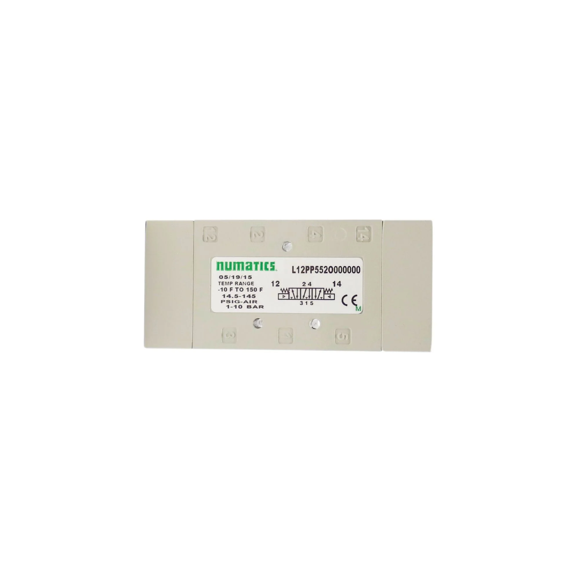 Numatics | Aventics Air Pilot Valve L1 Series 4/3 Open CTR 1/4 in NPT | L12PP552O000000 - Image 2