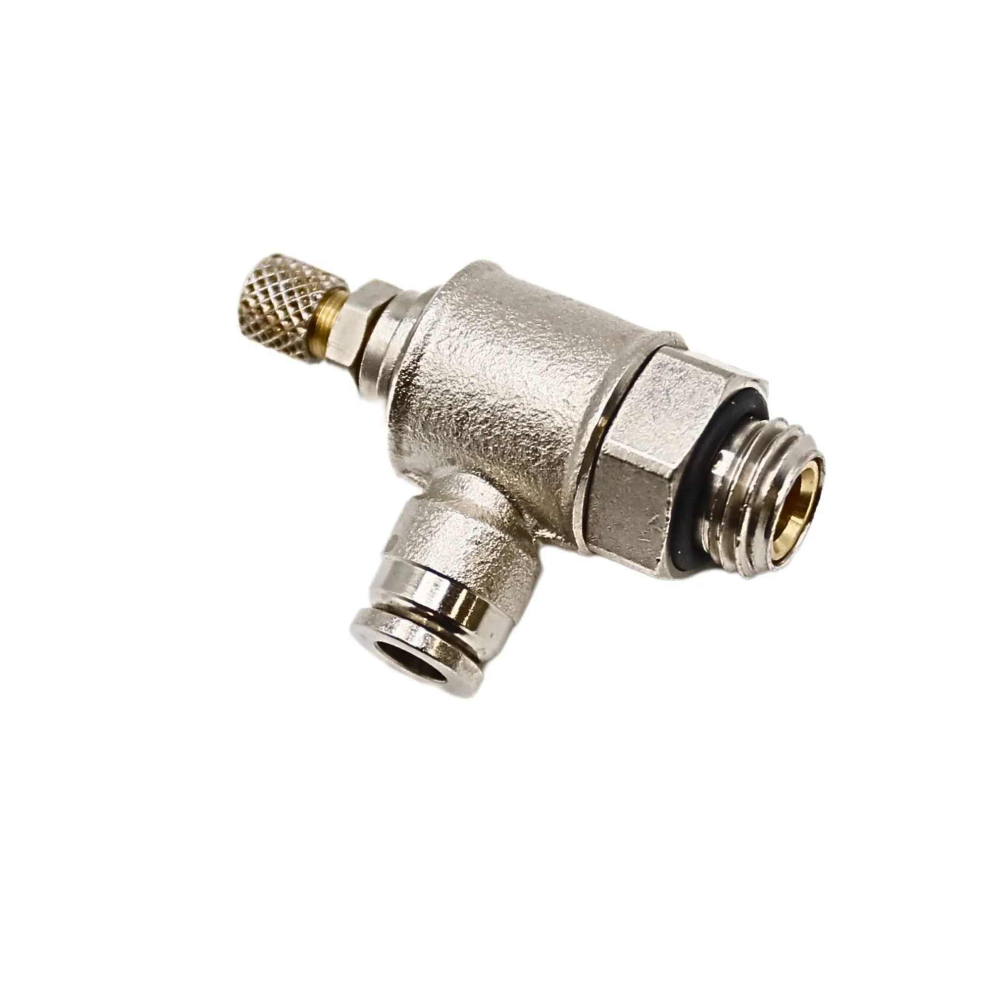 Numatics | Aventics NP Brass Flow control 6mm Tube 1/8 in MNPT meter out-Knob Adj | NWB139C-006-021 - Image 2