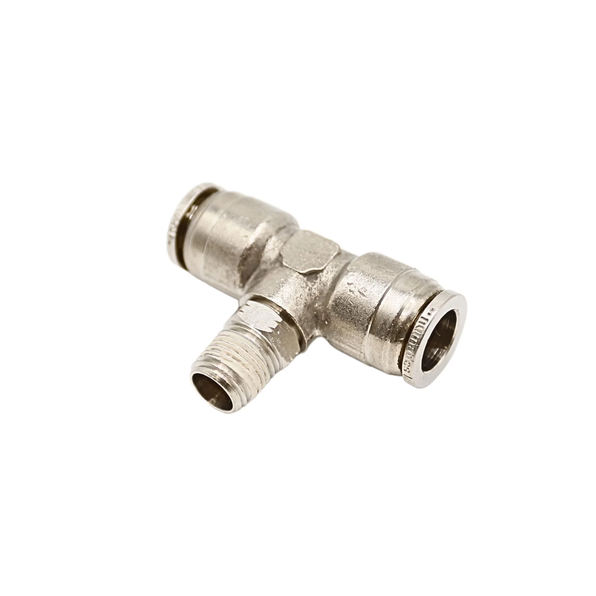 Numatics | Aventics NP Brass Push-in fitting 1/2 in Tube 1/4 in MNPT Swivel branch tee | INB114-102-021 - Image 2