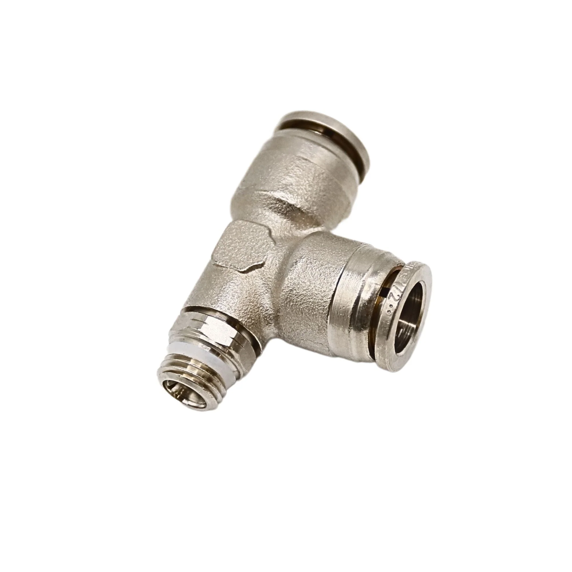 Numatics | Aventics NP Brass Push-in fitting 1/2 in Tube 1/4 in MNPT Swivel run tee | INWB116-102-021 - Image 2