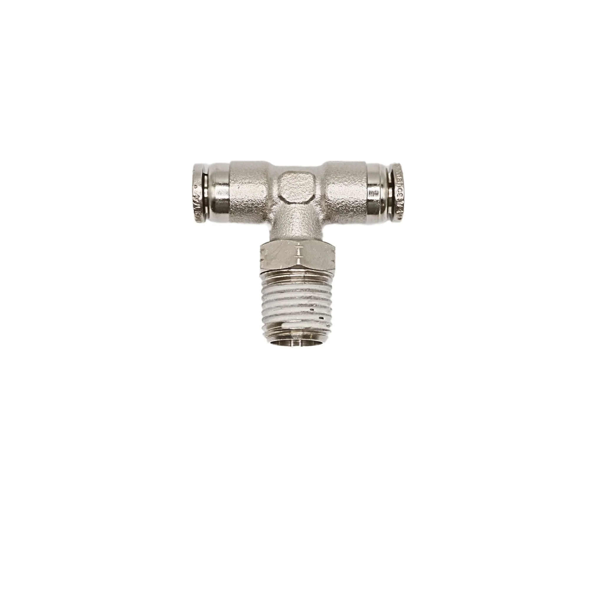 Numatics | Aventics NP Brass Push-in fitting 1/4 in Tube 1/4 in MNPT Swivel branch tee | INB114-104-021