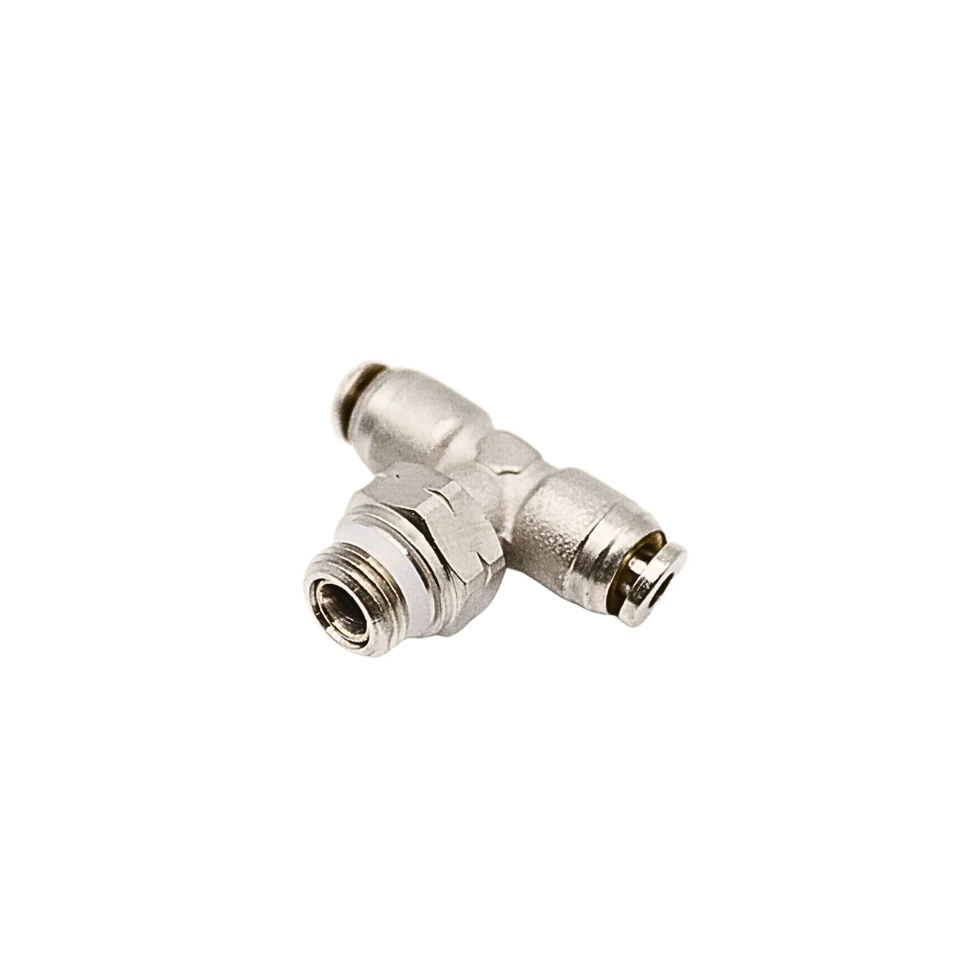Numatics | Aventics NP Brass Push-in fitting 1/8 in Tube X 1/8 in MNPT swivel branch tee | INWB114-108-020