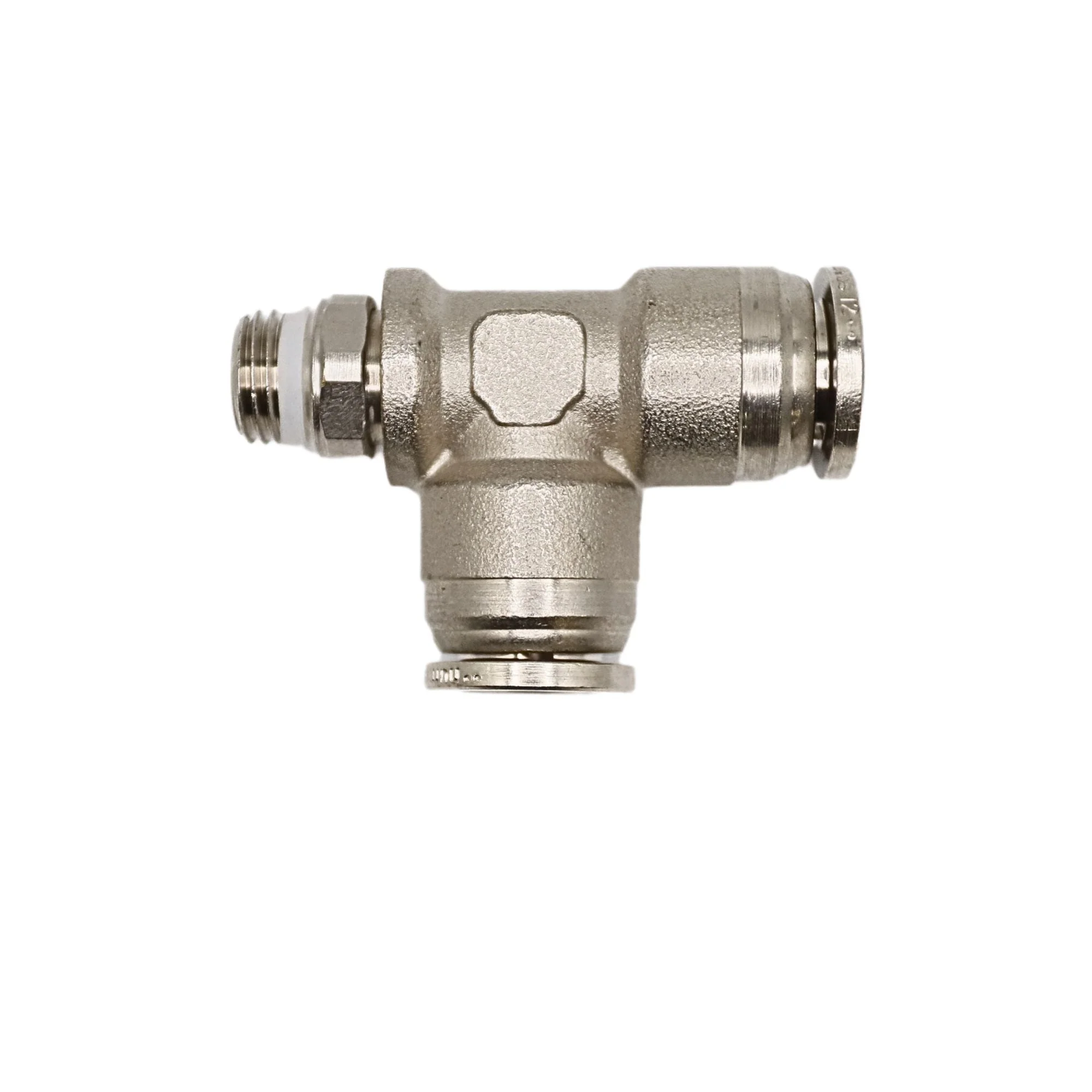 Numatics | Aventics NP Brass Push-in fitting 12mm Tube 1/4 in MNPT Swivel run tee | NWB116-012-001