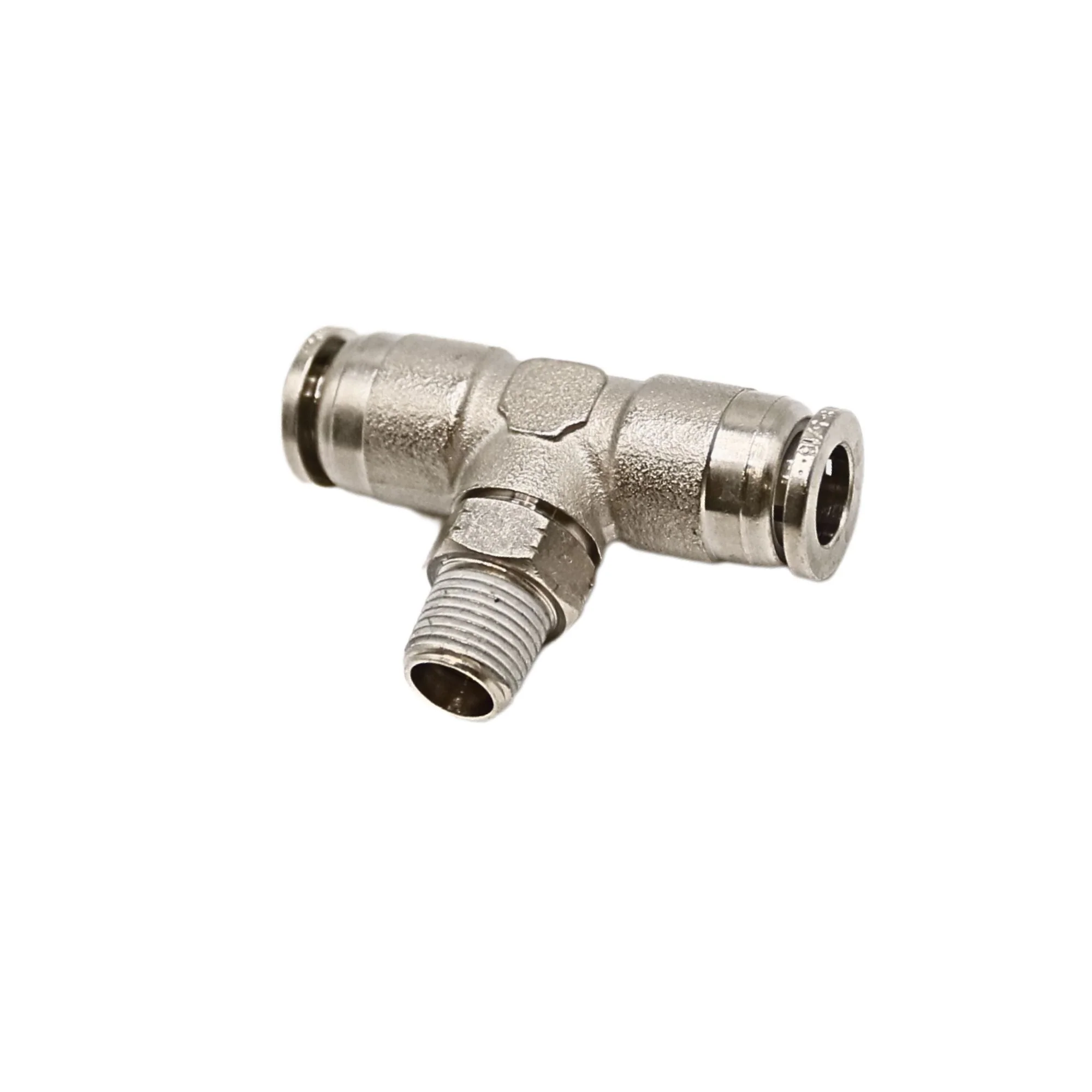 Numatics | Aventics NP Brass Push-in fitting 5/16 in Tube 1/8 in MNPT Swivel branch tee | INB114-516-020