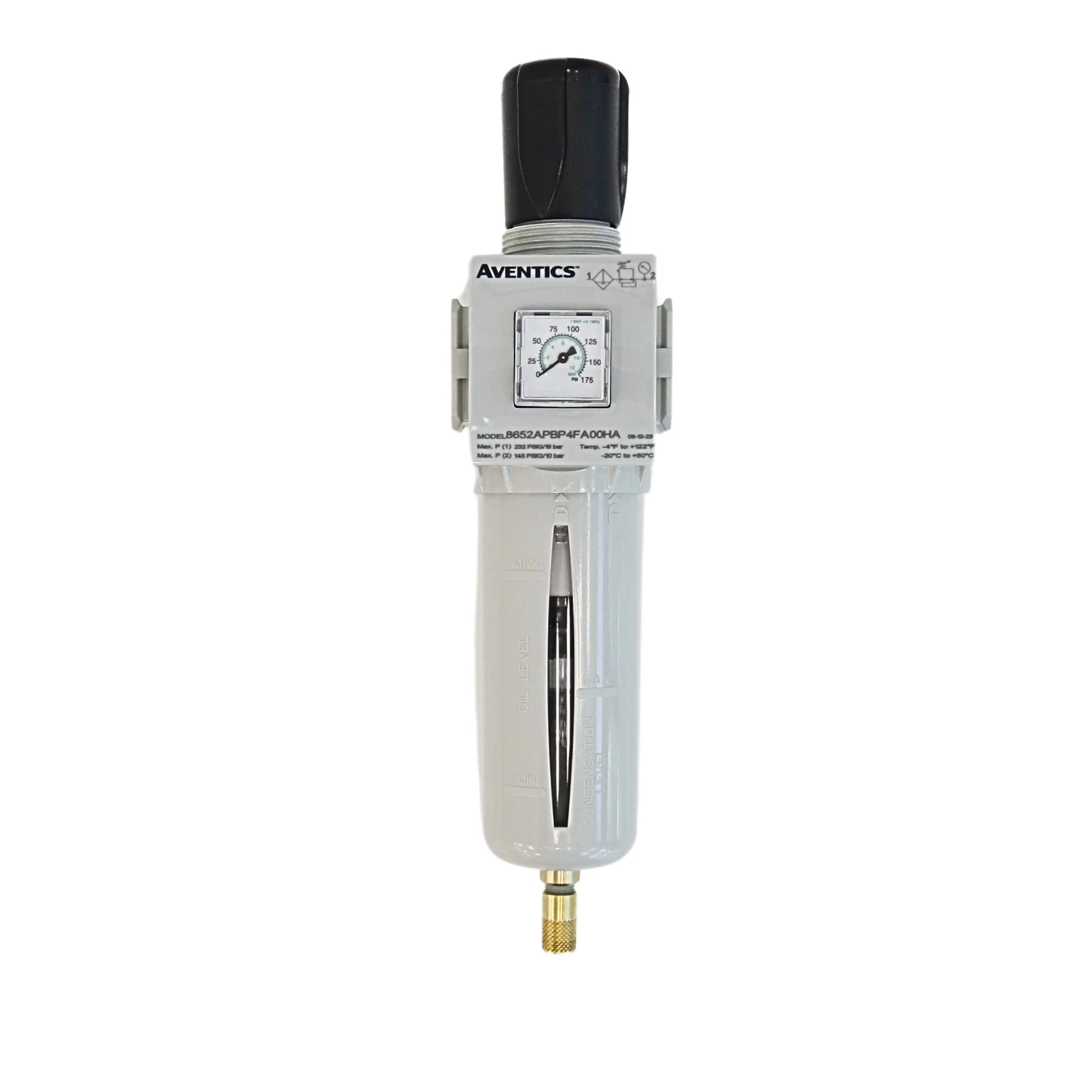 Numatics | Aventics - Particulate Filter/Regulator 652 Series 1/2 in NPT, 5MIC, 7-145PSI | 8652APBP4FA00HA