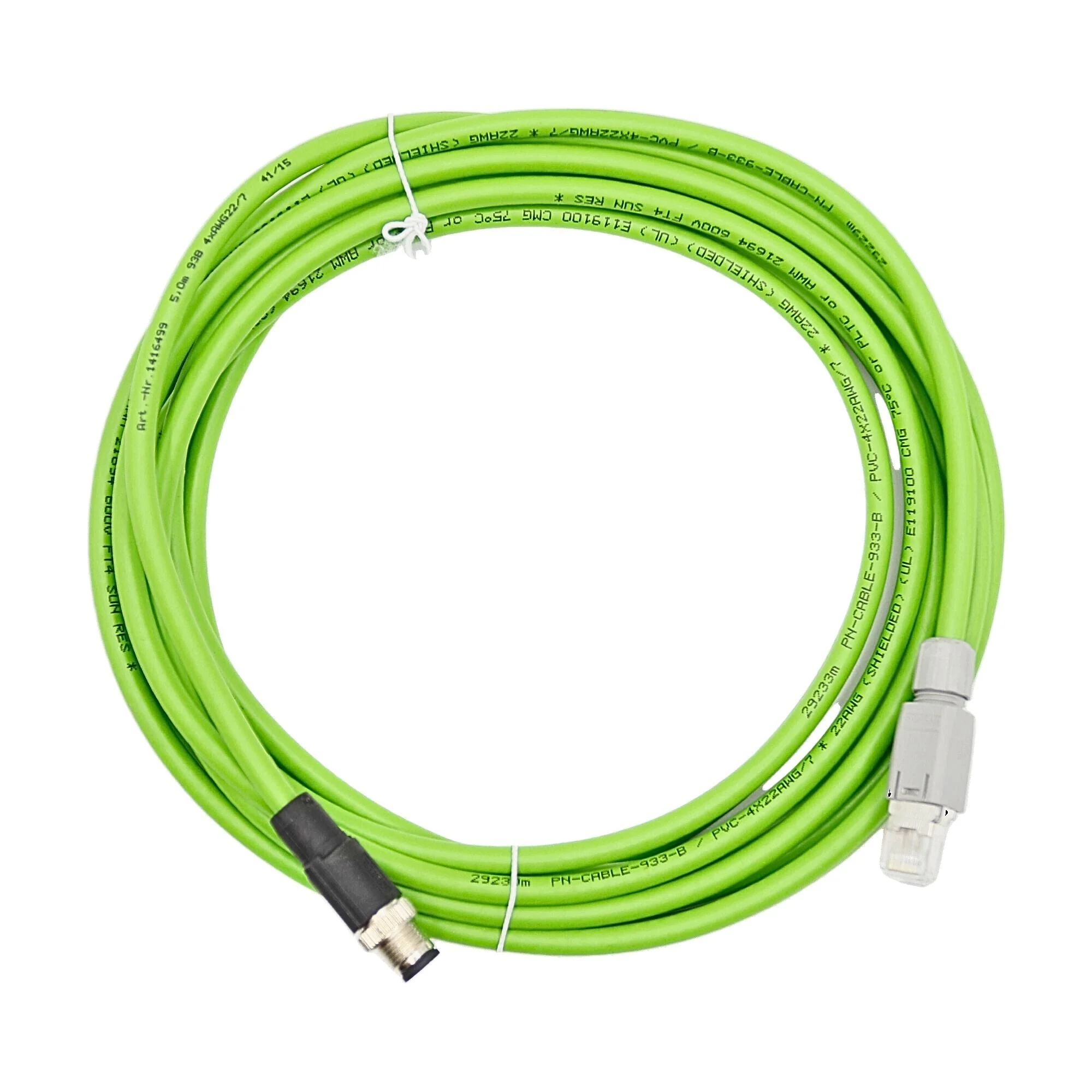Numatics | Aventics Profinet Cordset 4 Pin M12/RJ45 M/M STR 5M PVC 24/26AWG | QA0405MR0VA04000