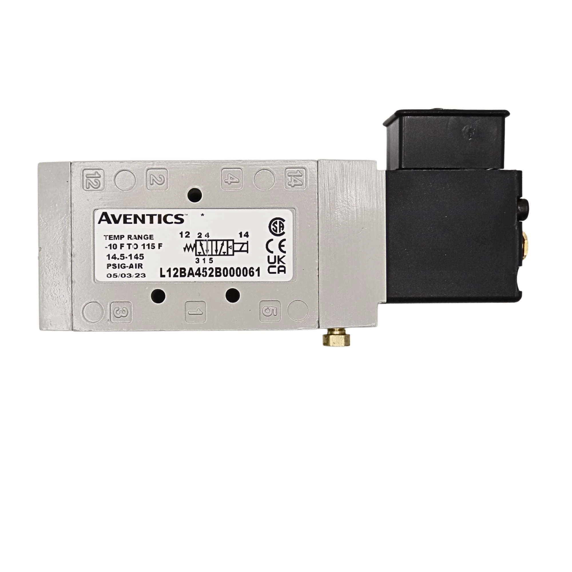 Numatics | Aventics - SOL-Pilot Valve L1 Series 4/2 SPR RTN 24VDC,1/4 in NPT | L12BA452B000061 - Image 3