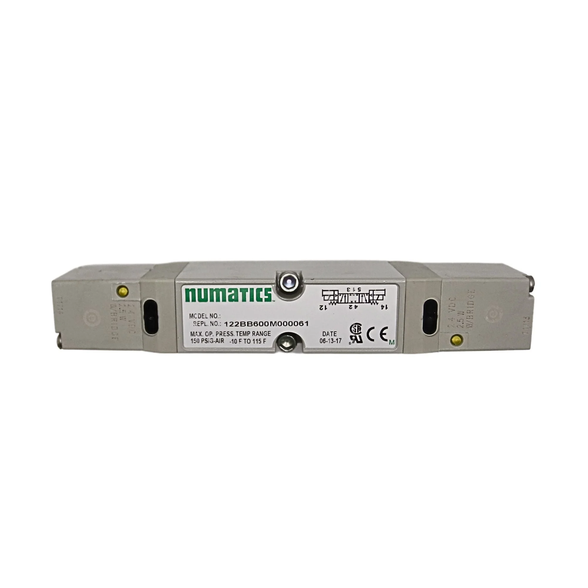 Numatics | Aventics Solenoid Pilot Valve 2012 Series 4/3 blocked CTR 24VDC | 122BB600M000061