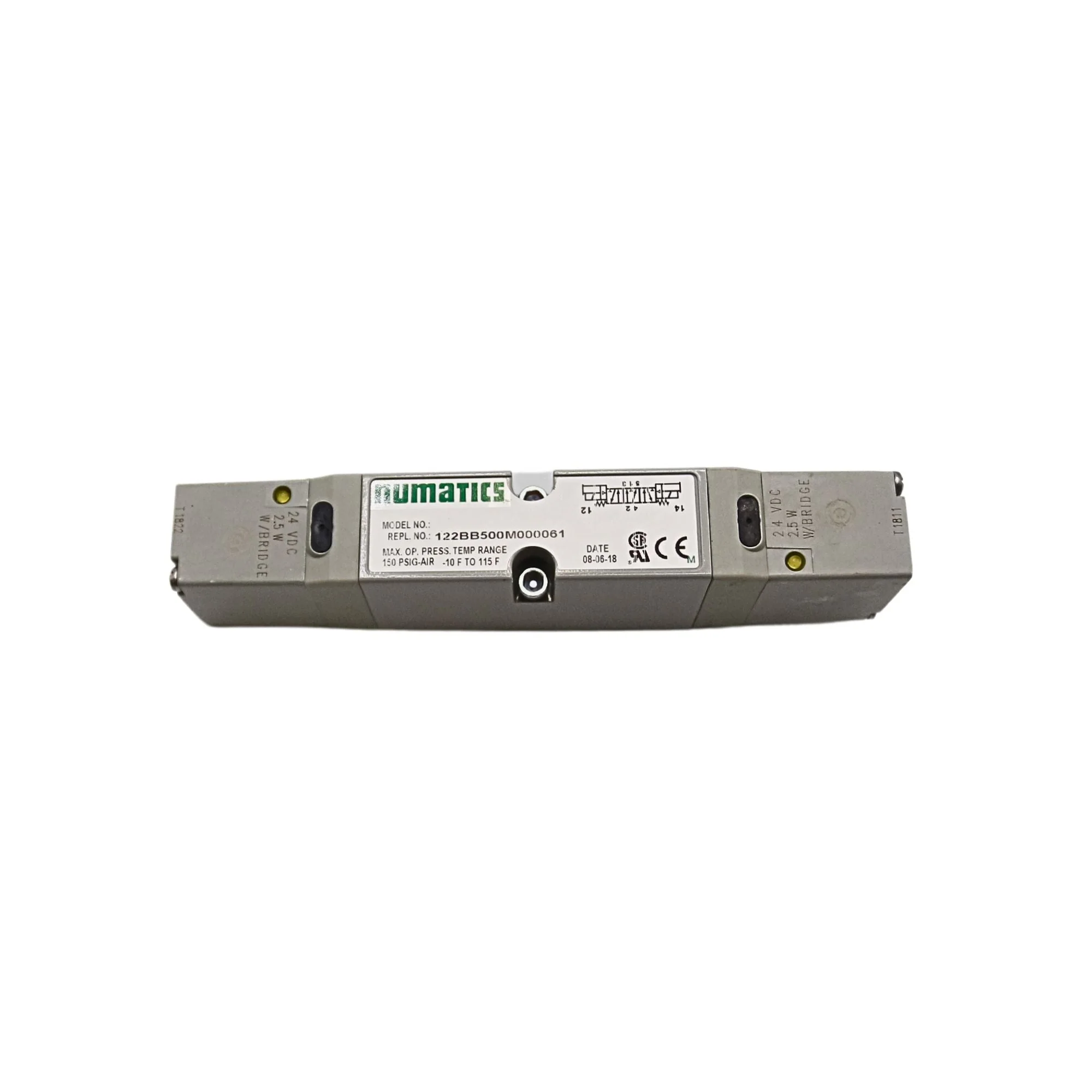 Numatics | Aventics Solenoid Pilot Valve 2012 Series 4/3 open CTR 24VDC | 122BB500M000061