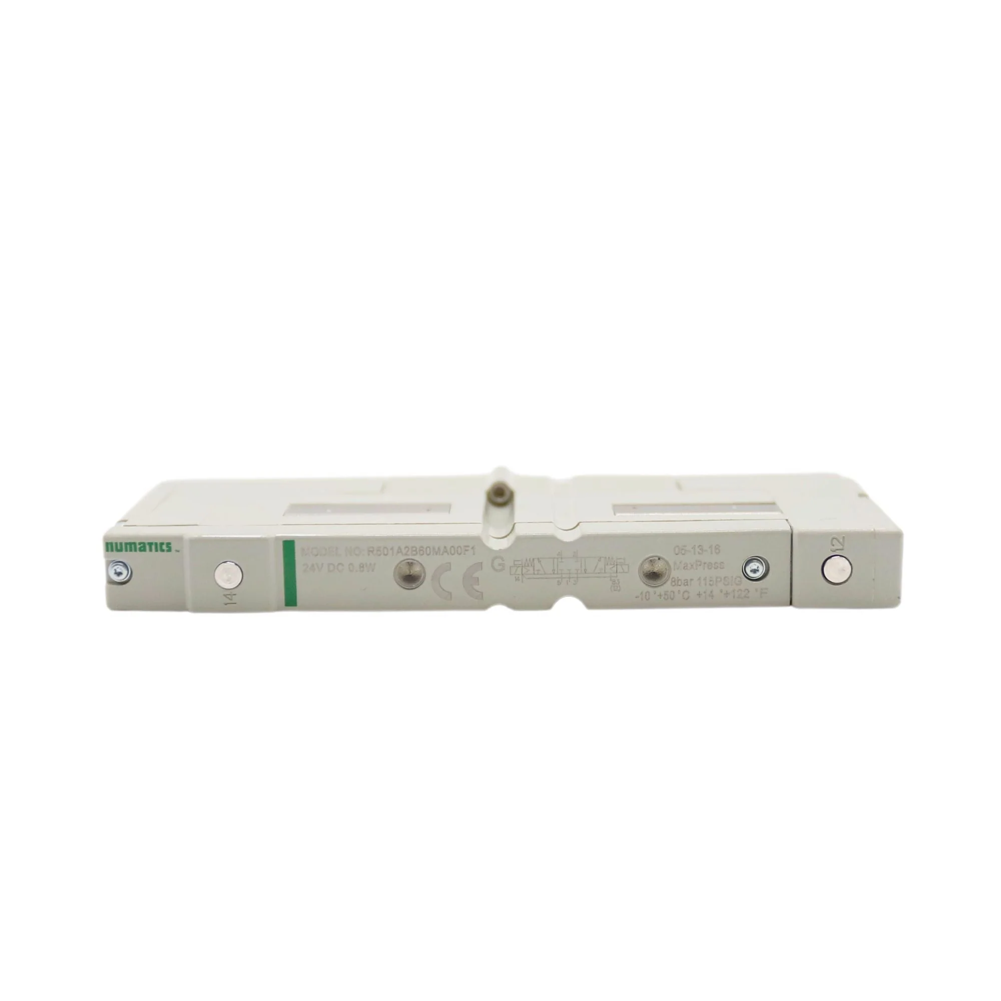 Numatics | Aventics Solenoid Pilot Valve 501 Series 4/3 Closed CTR 24VDC, FL Non LK Override | R501A2B60MA00F1