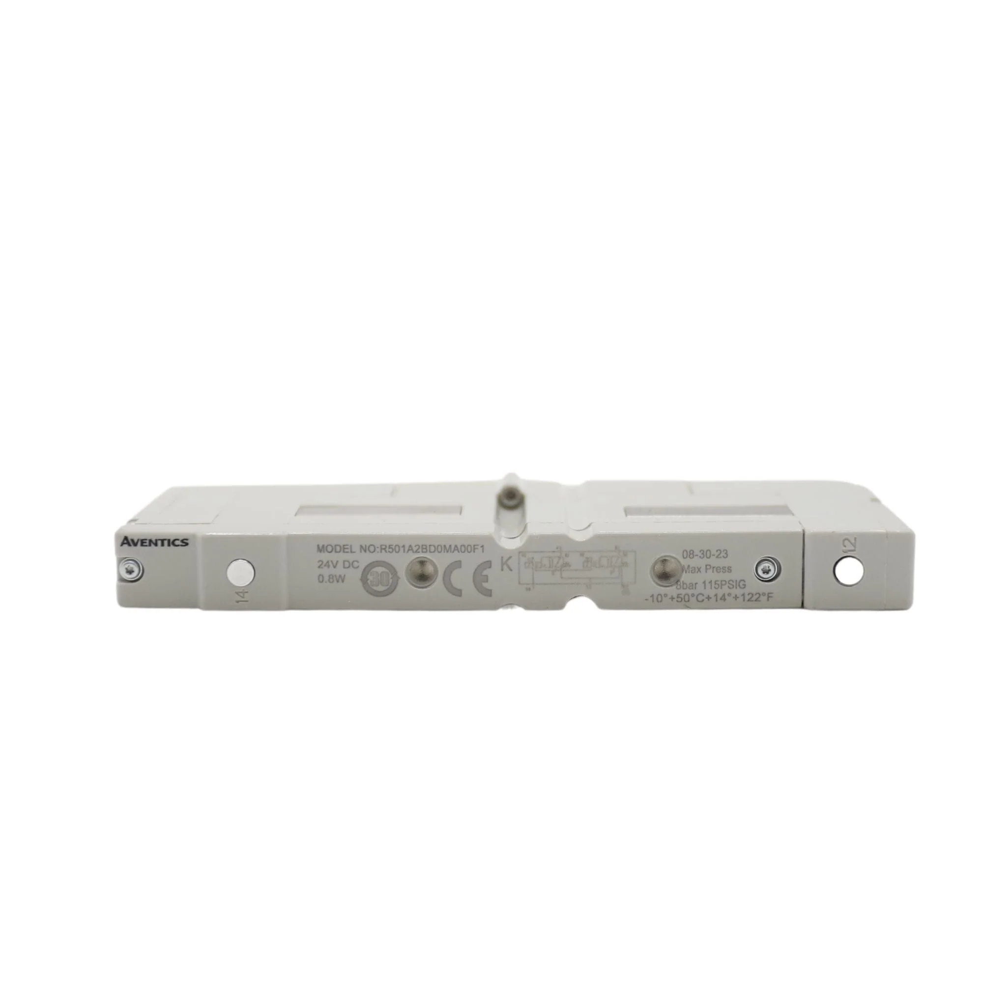 Numatics | Aventics Solenoid Pilot Valve 501 Series Dual 3 Way NC 24VDC, FL Non LK Override | R501A2BD0MA00F1
