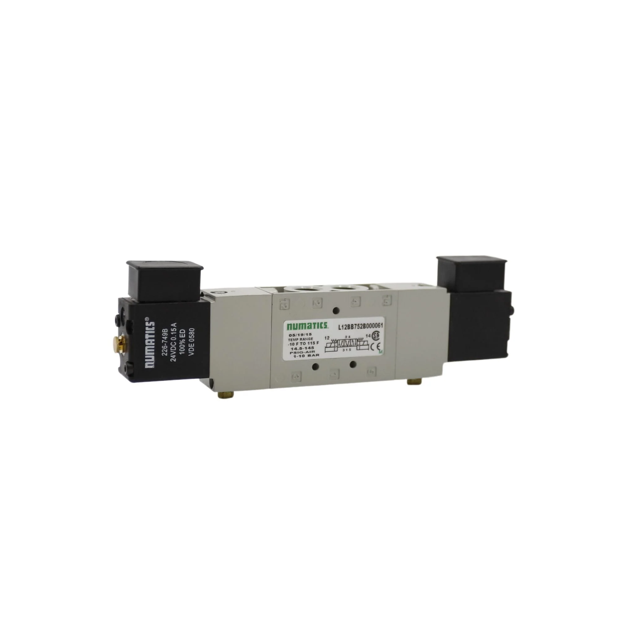 Numatics | Aventics Solenoid Pilot Valve L1 Series 4/2 CTR, 1/4 in FNPT | L12BB752B000061