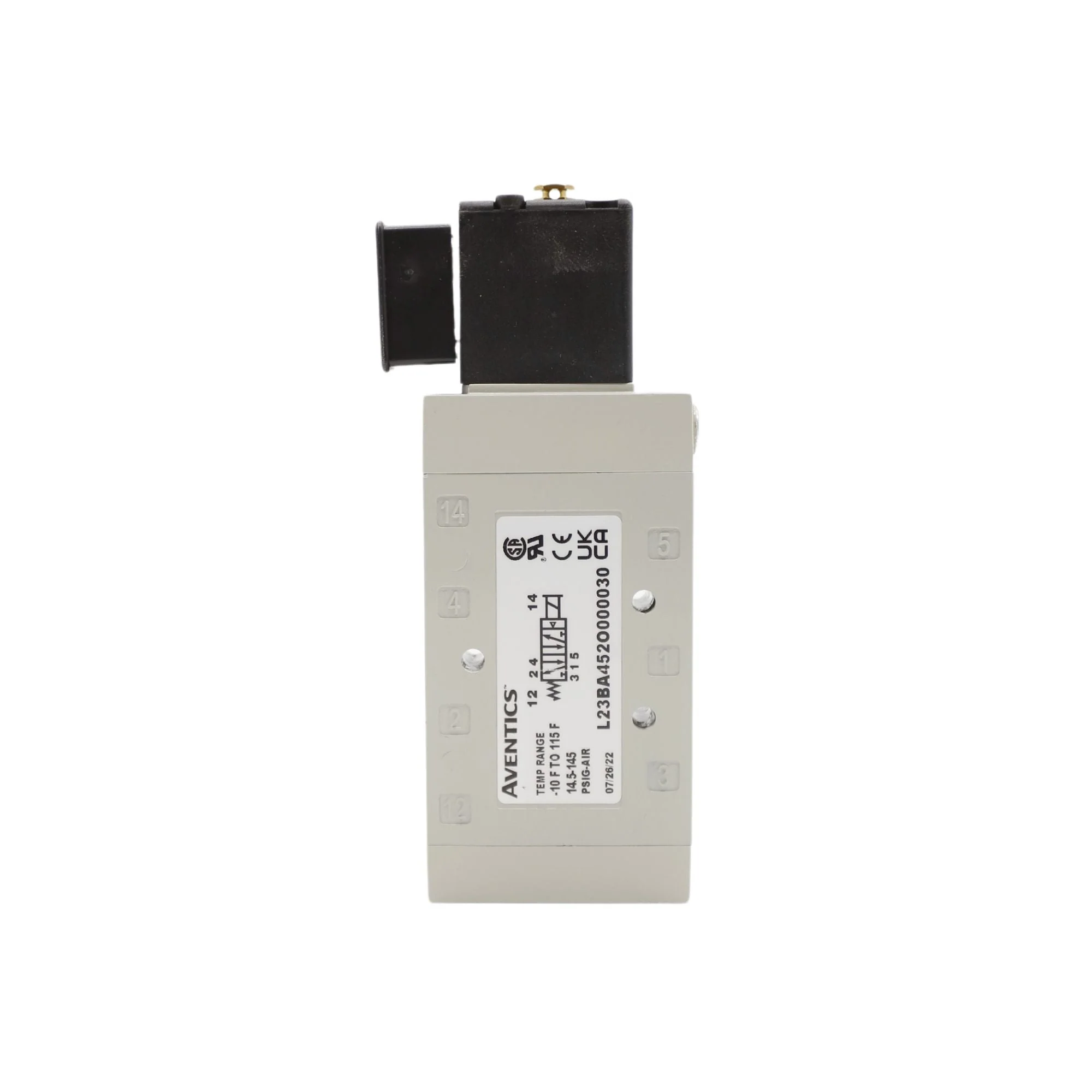 Numatics | Aventics Solenoid Pilot Valve L2 Series 4/2 SPR RTN | L23BA452O000030