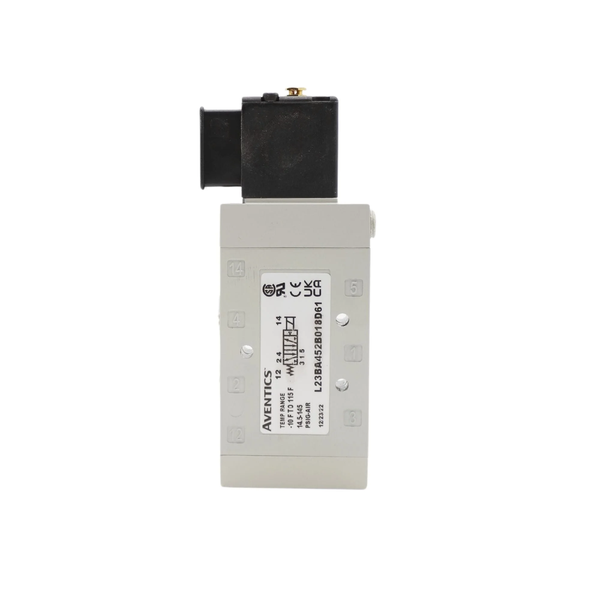 Numatics | Aventics Solenoid Pilot Valve L2 Series 4/2 SPR RTN | L23BA452B018D61
