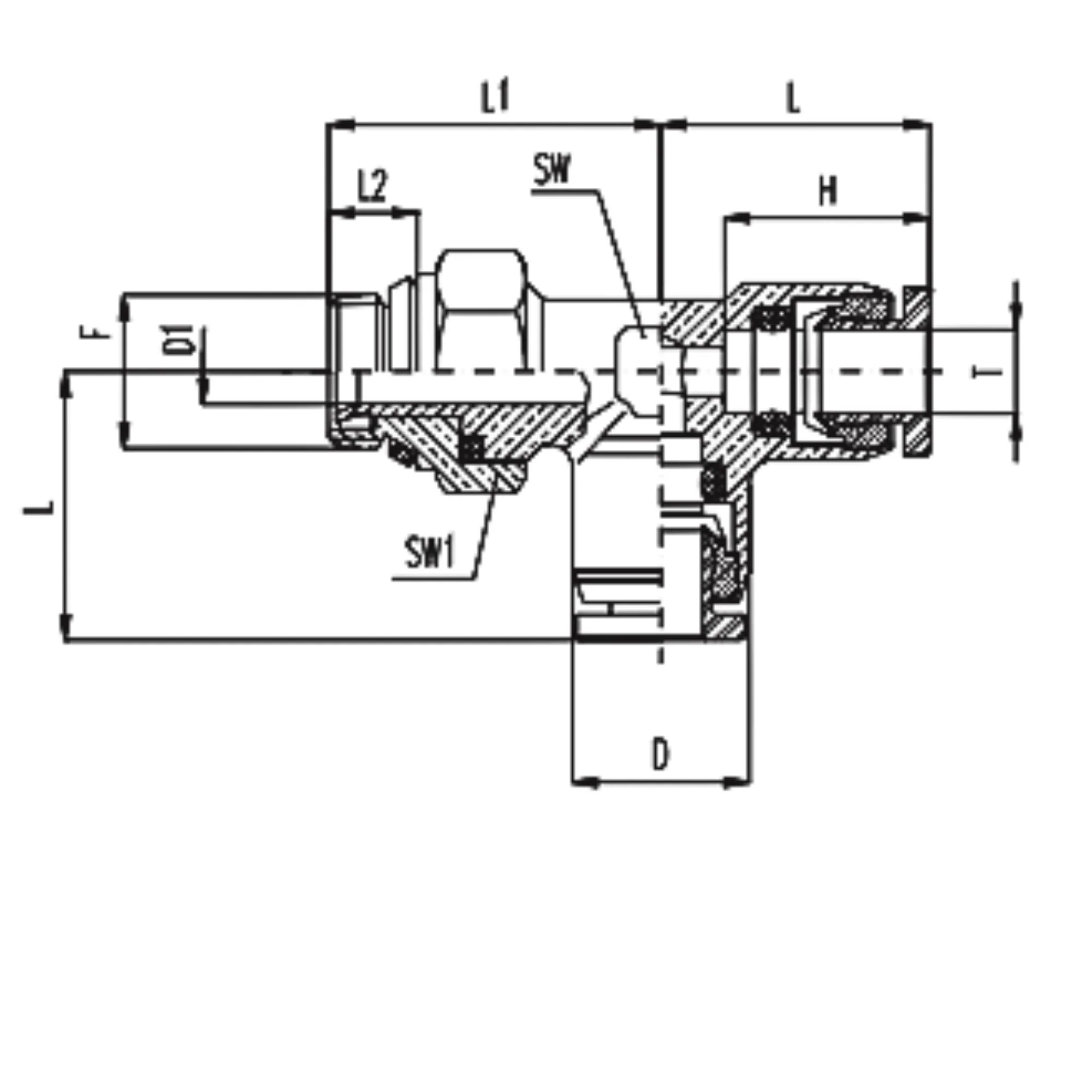 Numatics | Aventics NP Brass Push-in fitting 12mm Tube X 1/2 in MNPT swivel run tee | NWB116-012-003 - Image 3