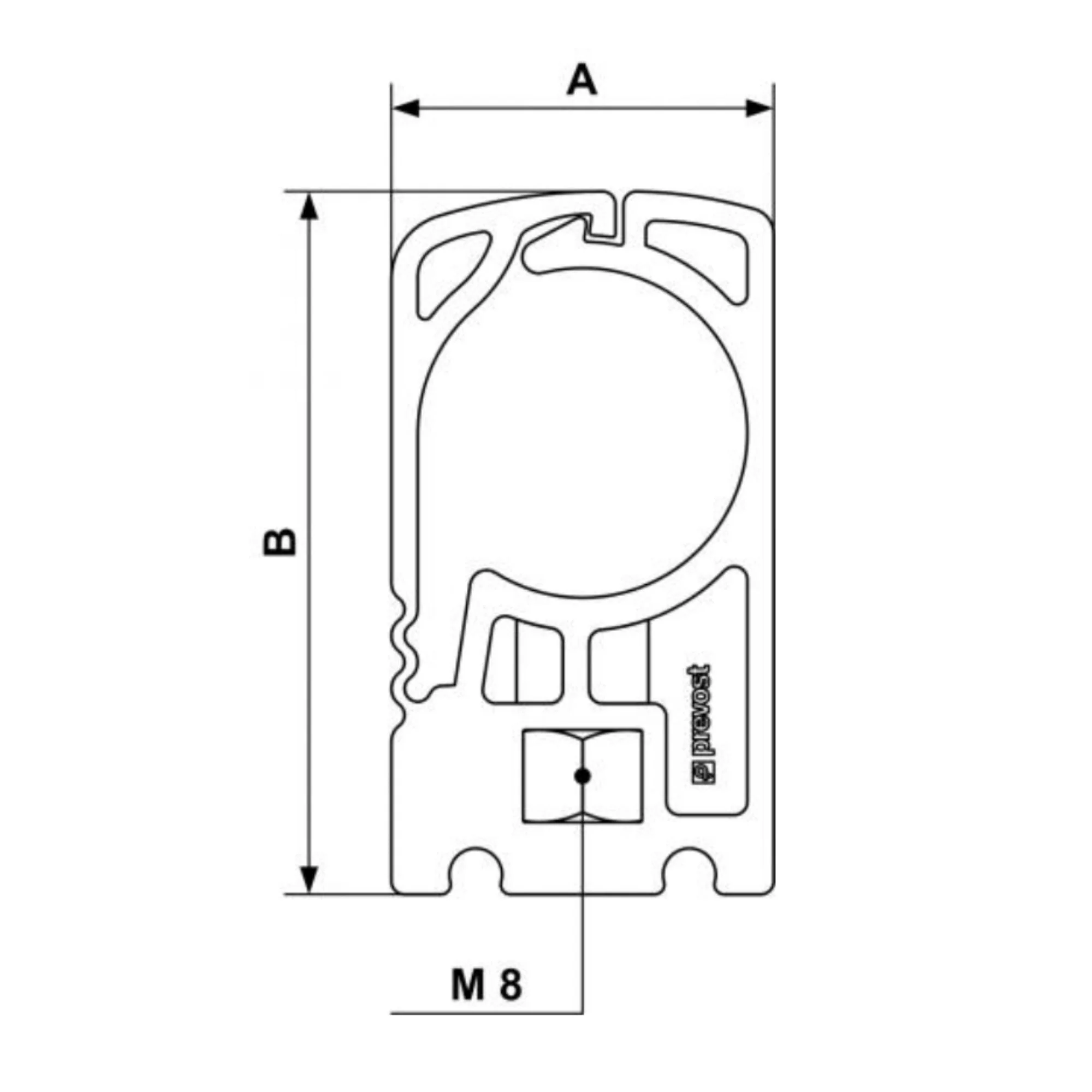 Prevost | Bracket for pipe 1.25" UNC female thread 3/8" | PPS1 CI32UNC - Image 2