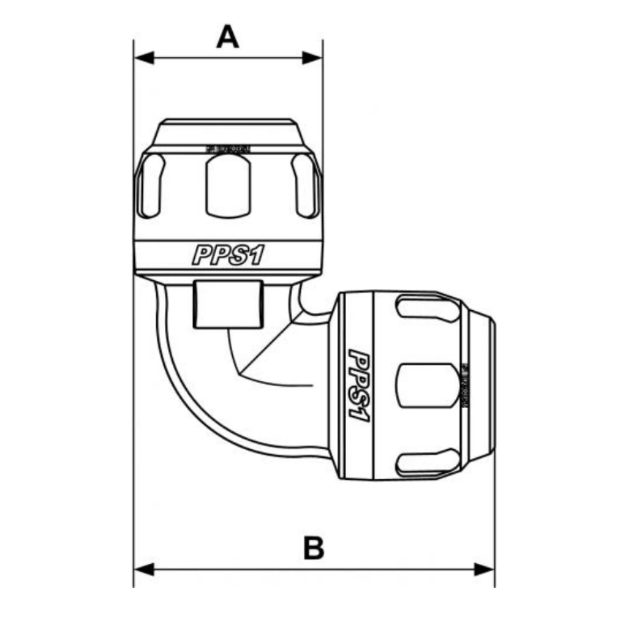 Numatics | 90 degree - 2 in Aluminum union elbow fitting for pipe | PPS1 9C50 - Image 2
