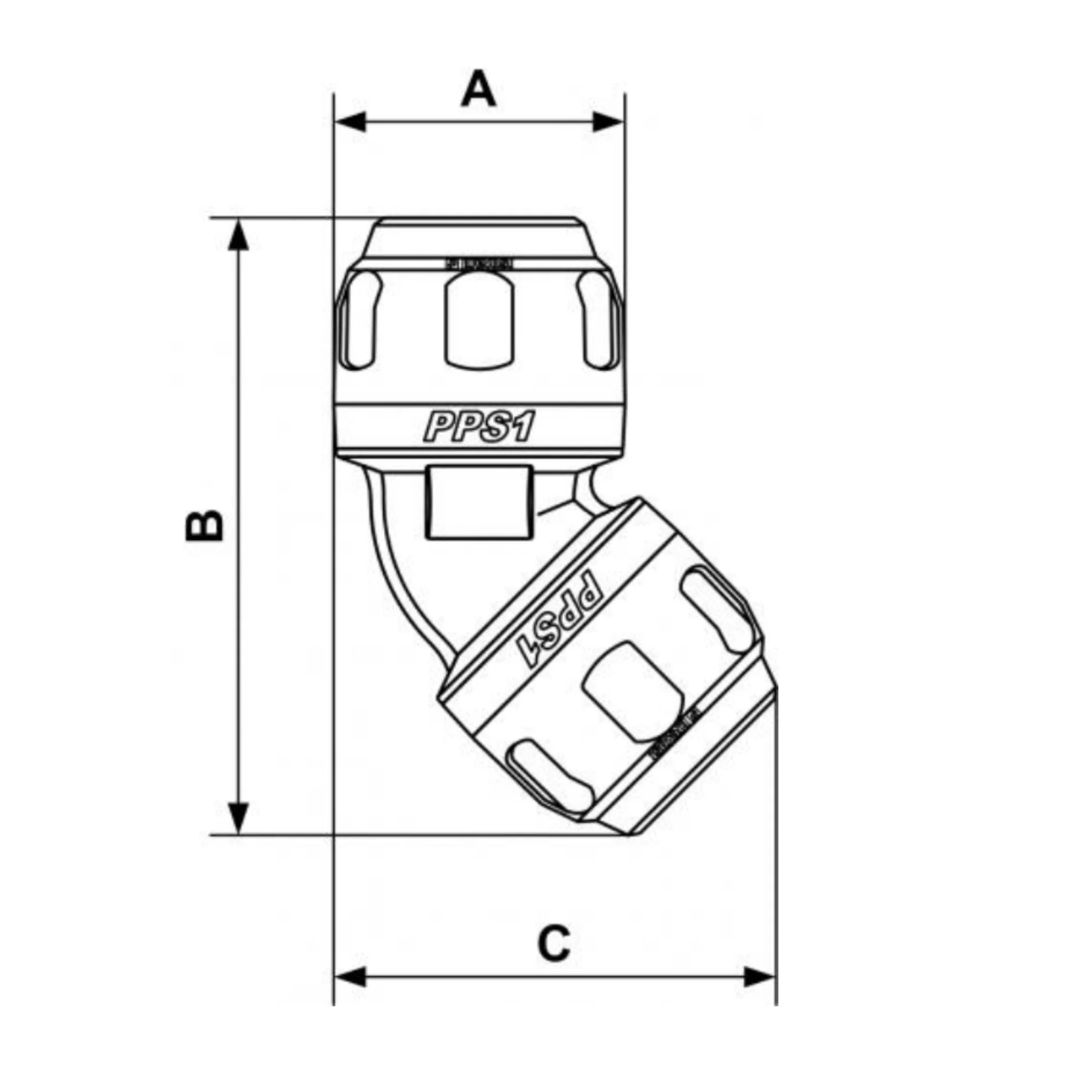 Prevost | 45 degree - 1 in Aluminum equal female elbow fitting | PPS1 4C25 - Image 2