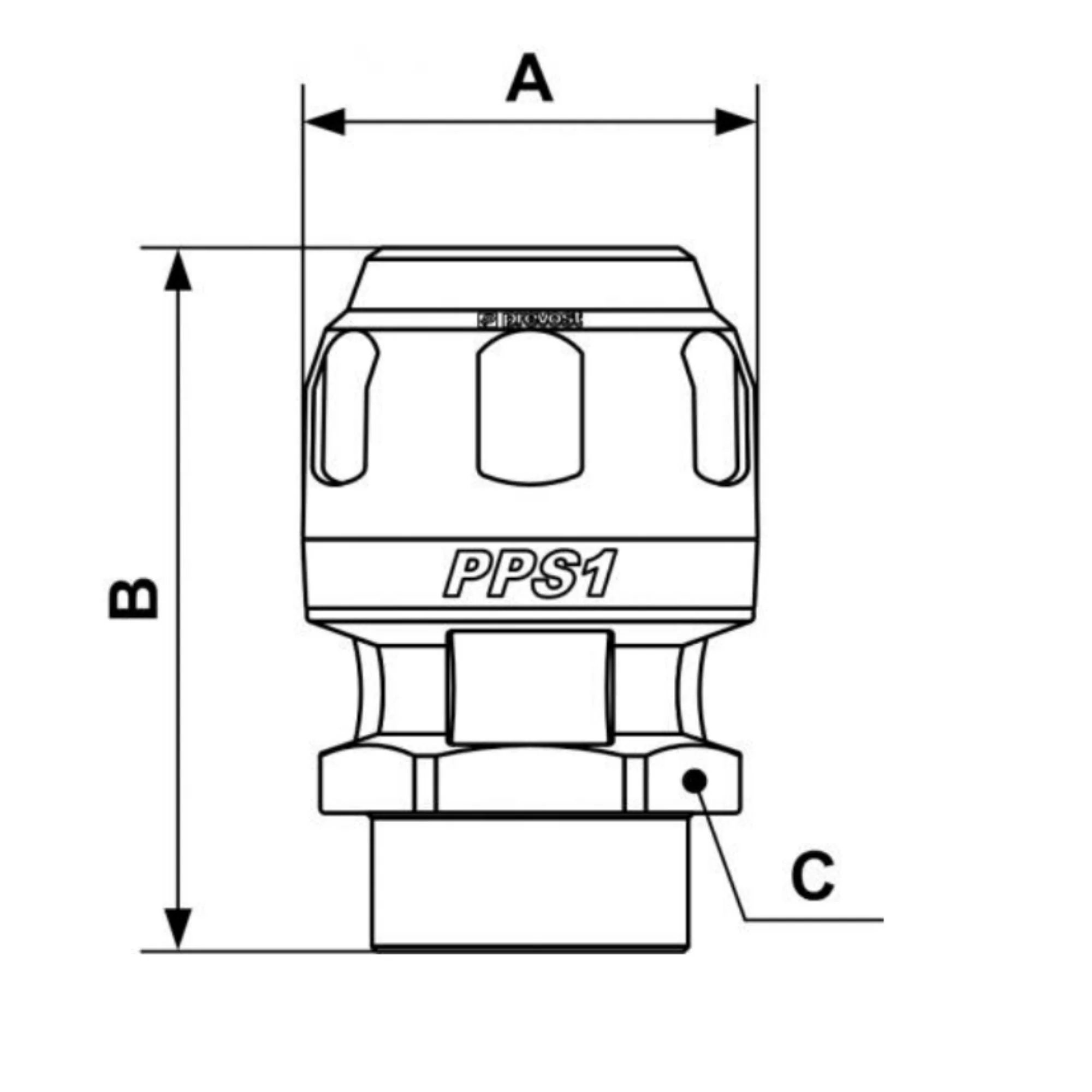 Prevost | 1 in - 1 in FNPT Aluminum female thread straight fitting for pipe | PPS1 MF25205 - Image 2