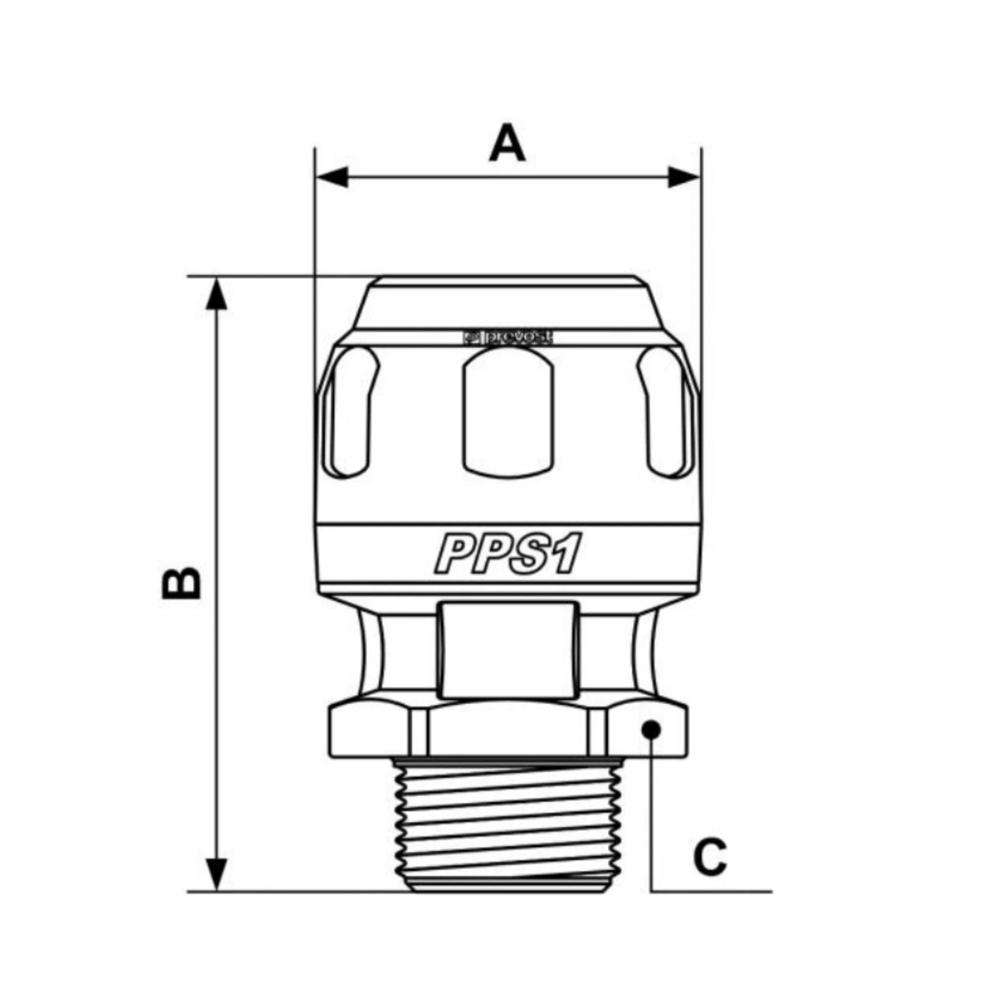 Prevost | 1" Pipe x 1" MNPT | PPS1 MM25255 - Image 2