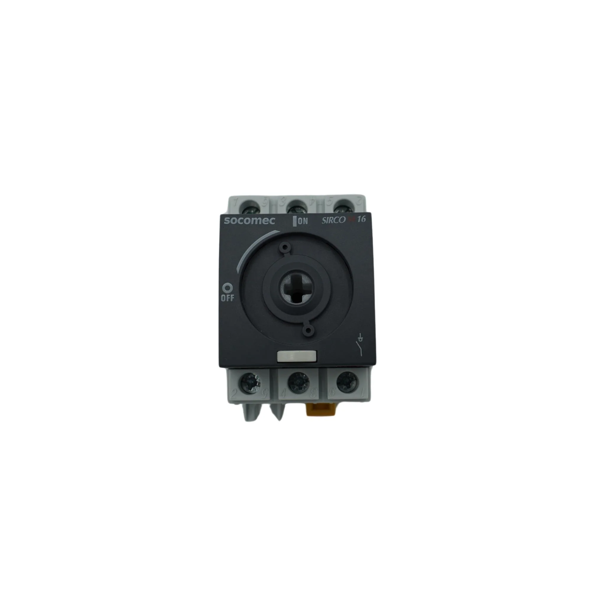 Socomec | SIRCO M Rotary Disconnect Switch 16A, 3P, 600 VAC, 65kA SCCR, DIN rail or panel, UL 508 | 22003000-UL