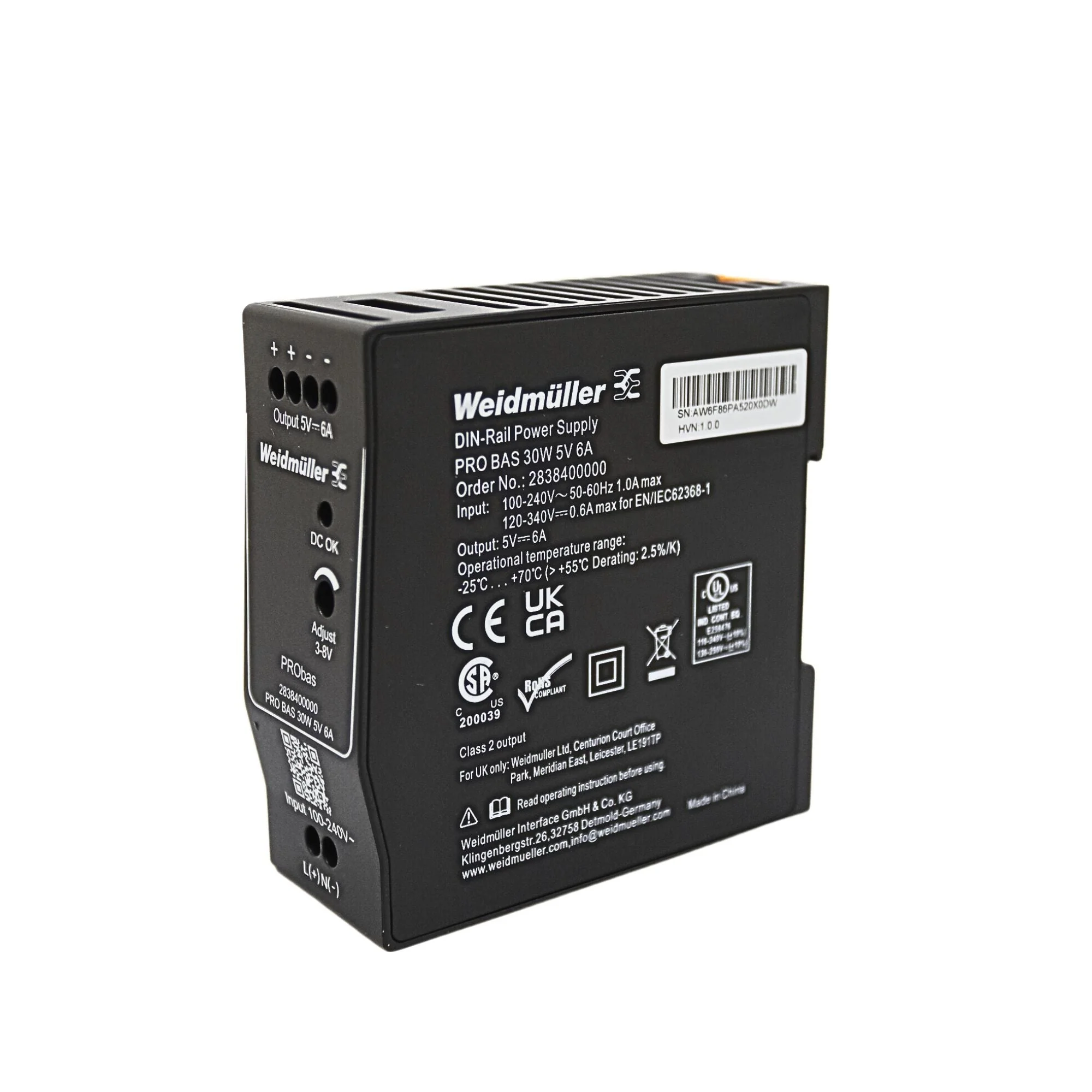 Weidmuller | PRO BAS 30W 12V 2.6A Power Supply | 2838400000