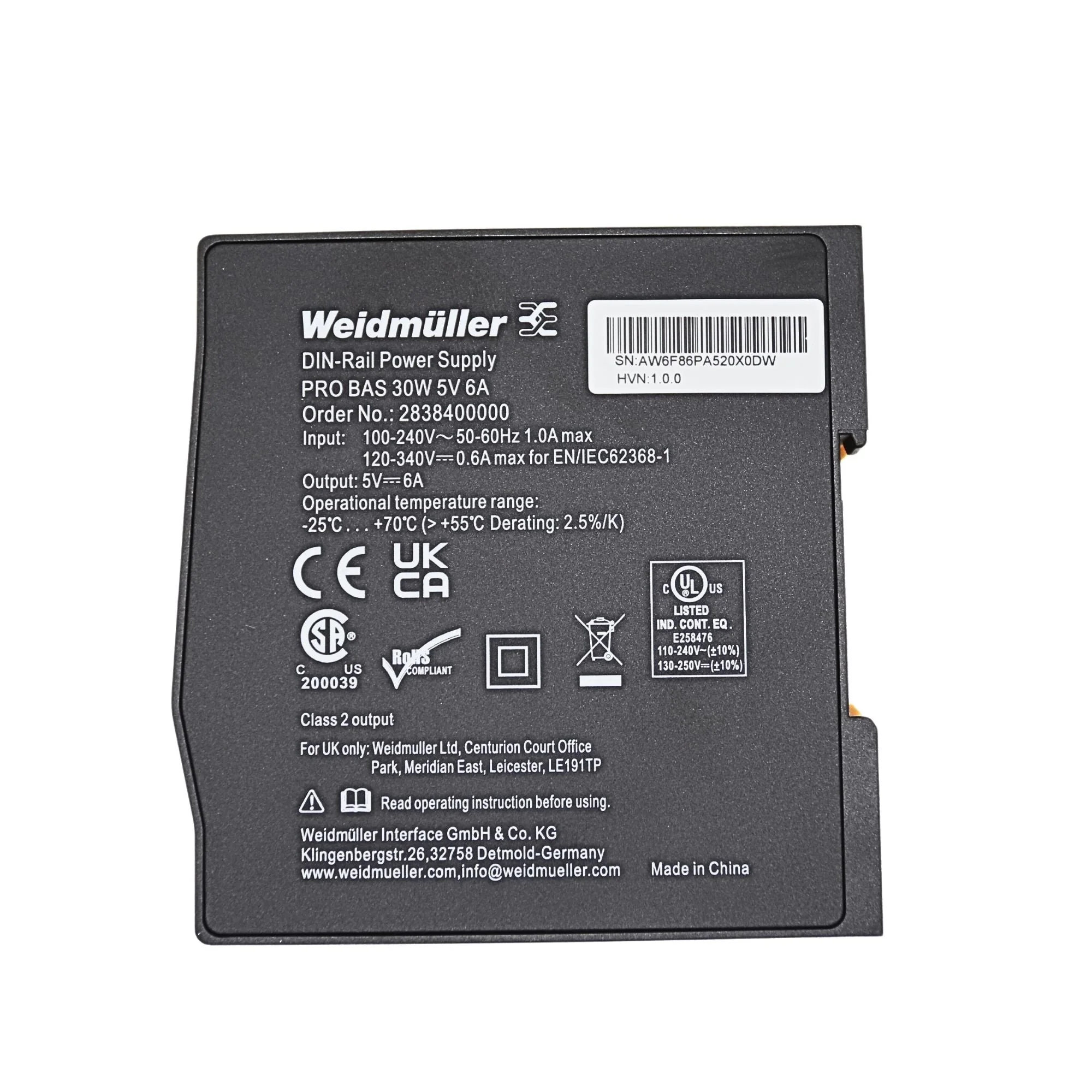 Weidmuller | PRO BAS 30W 12V 2.6A Power Supply | 2838400000 - Image 2